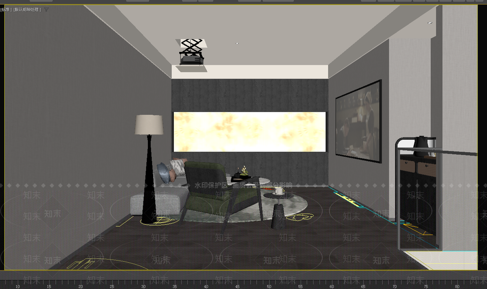 现代简约酒店客房3D模型下载【ID:1234034589】