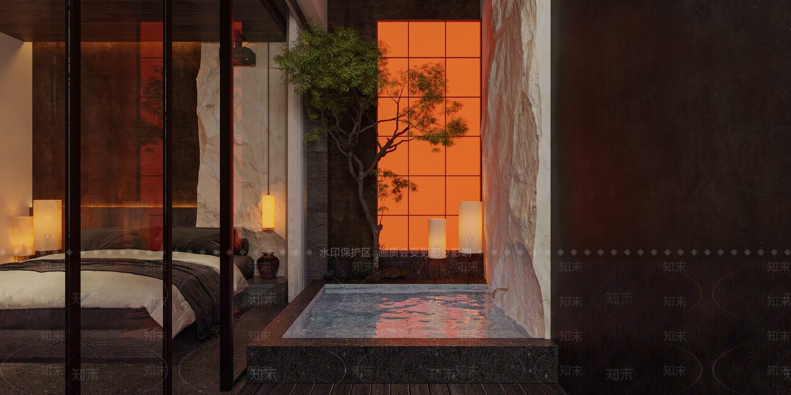 禅意酒店客房3D模型下载【ID:1234034655】
