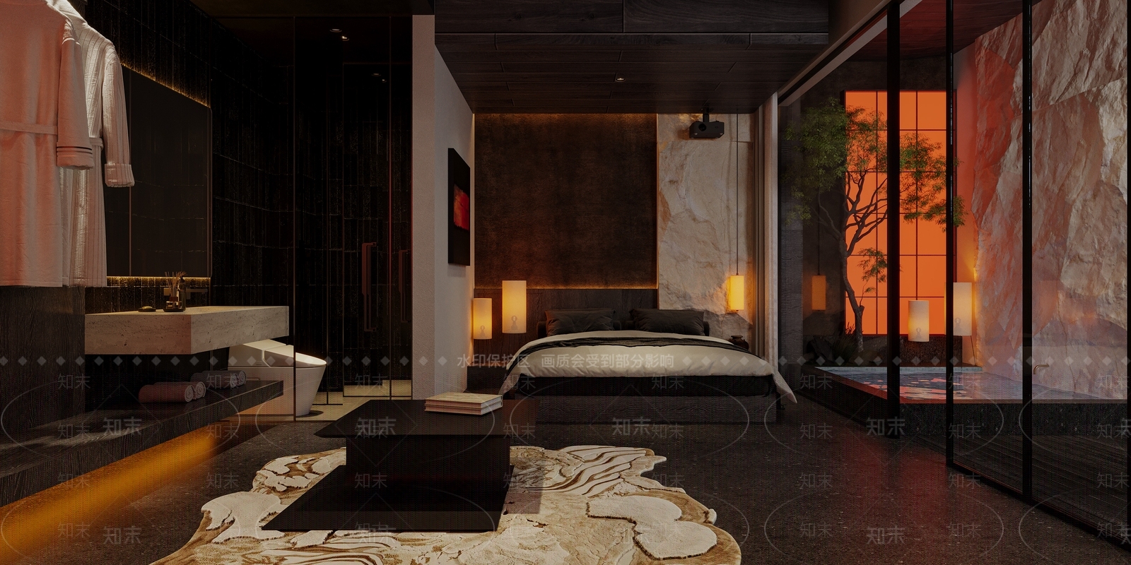 禅意酒店客房3D模型下载【ID:1234034655】
