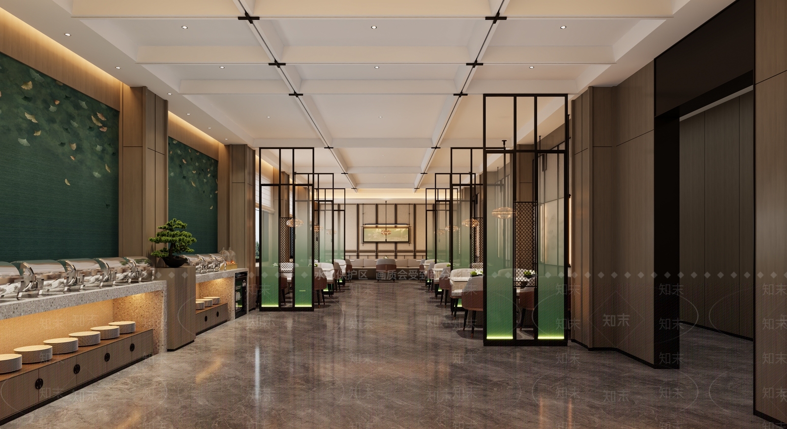 新中式酒店餐厅3D模型下载【ID:1234036655】