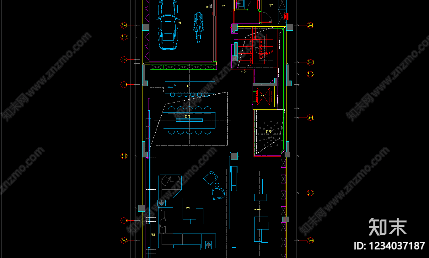 别墅cad施工图下载【ID:1234037187】