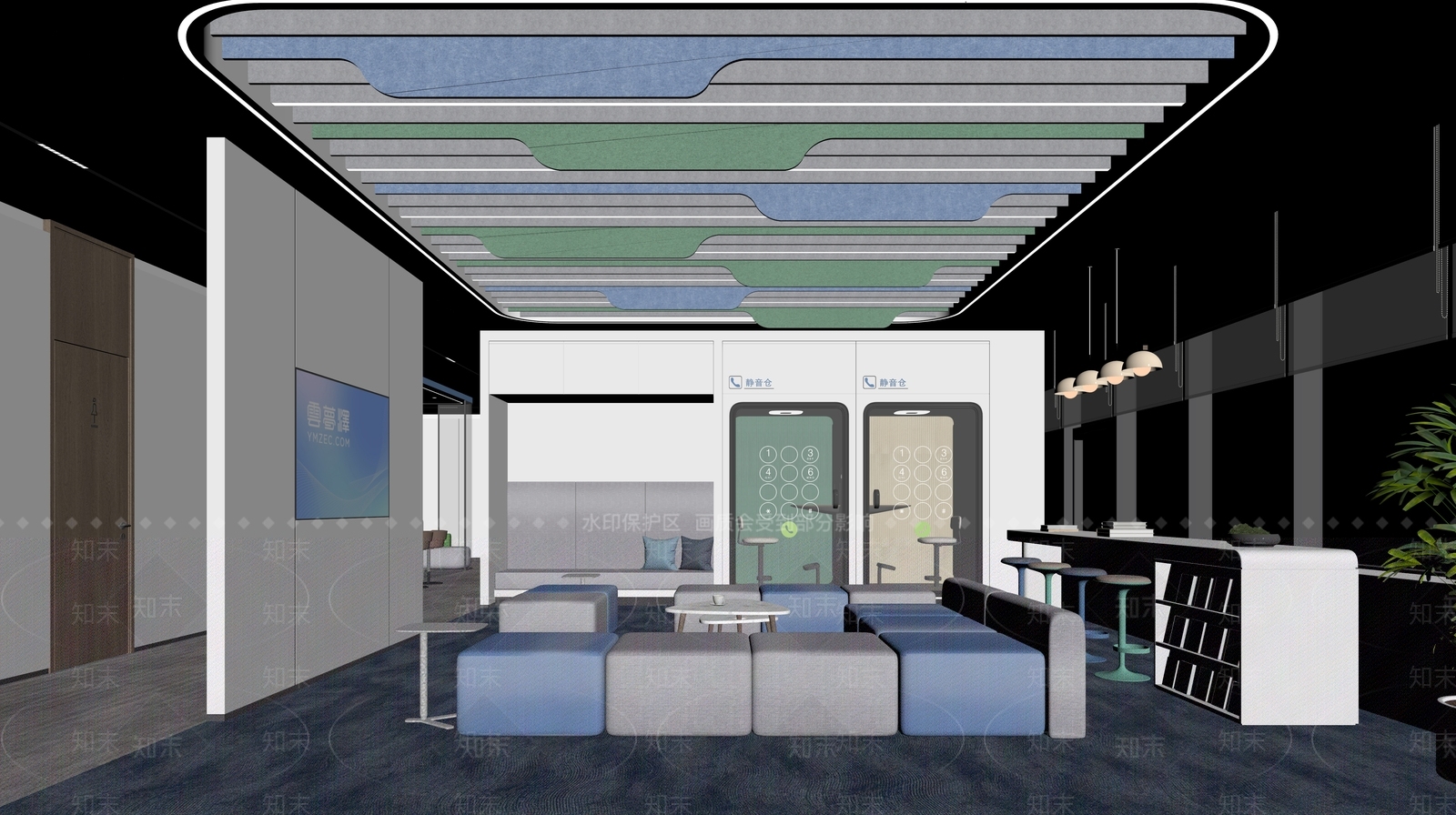 现代简约其他办公空间3D模型下载【ID:1234037286】