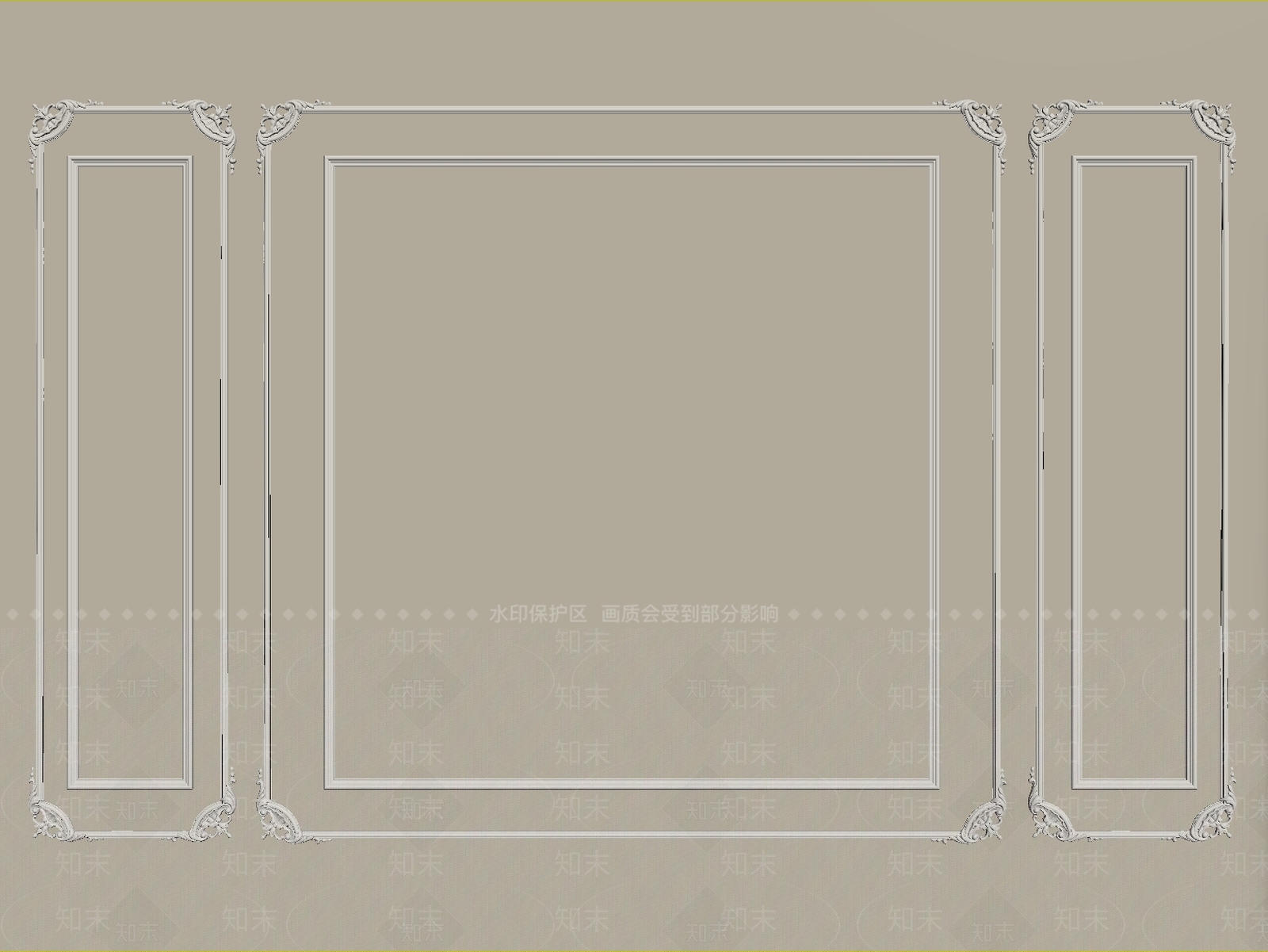 法式护墙板3D模型下载【ID:1234037772】