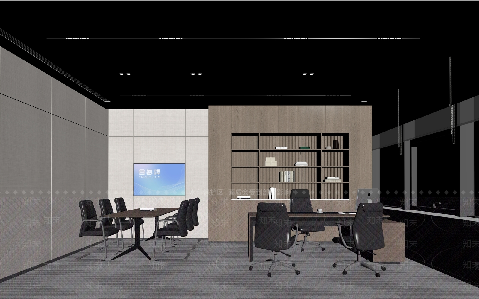 现代简约经理办公室3D模型下载【ID:1234037828】