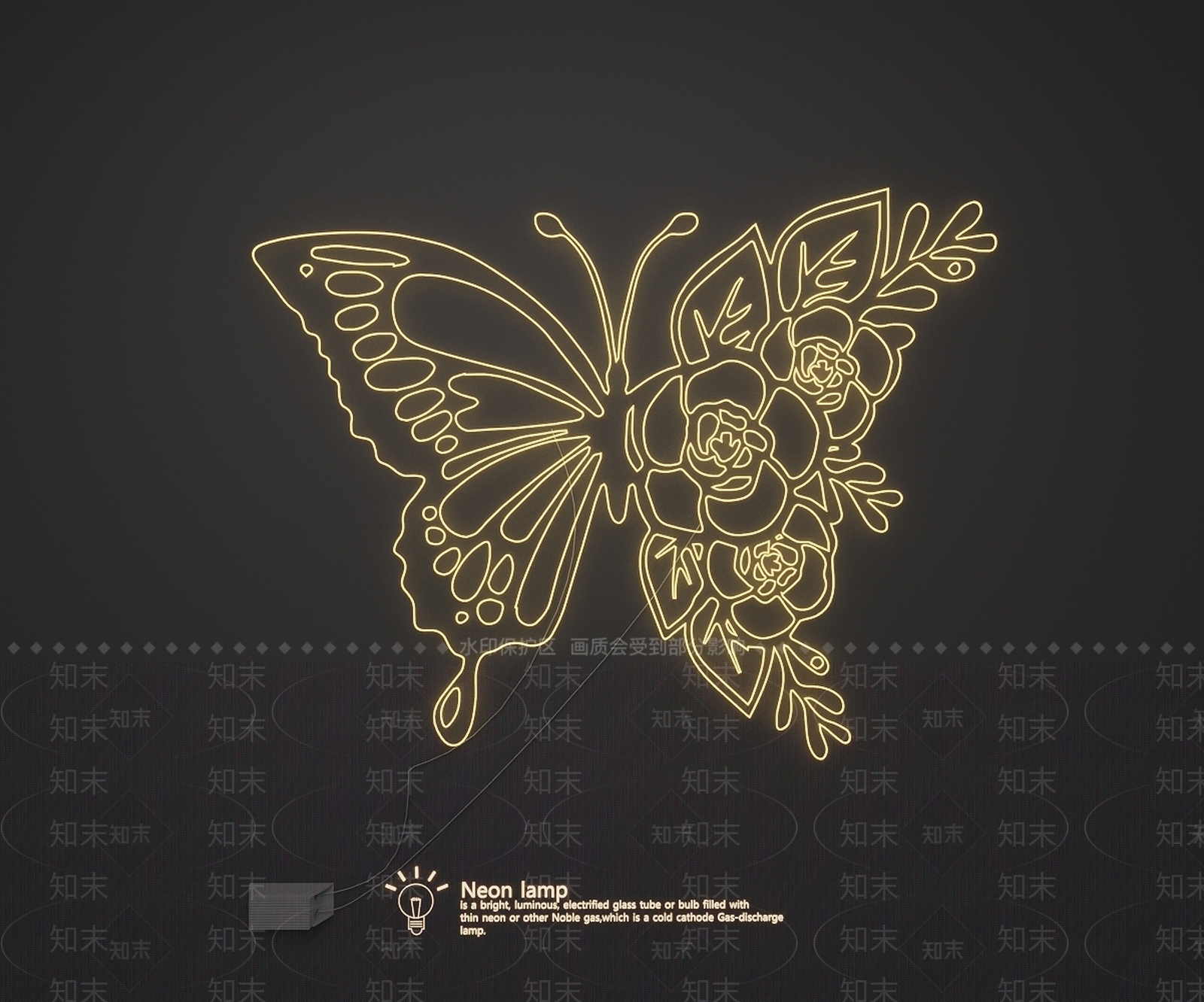 轻奢霓虹灯3D模型下载【ID:1234038535】