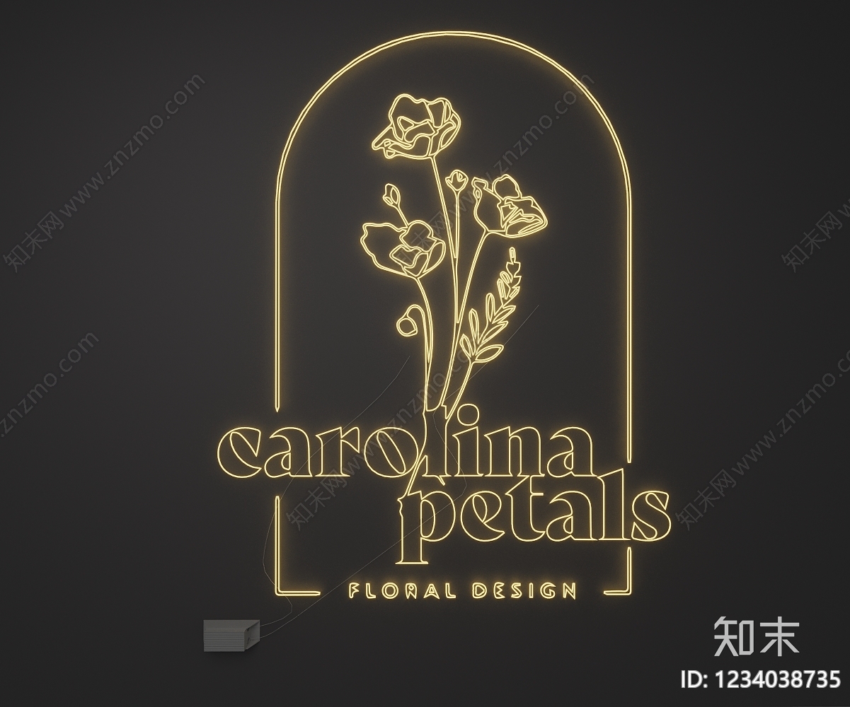 轻奢霓虹灯3D模型下载【ID:1234038735】