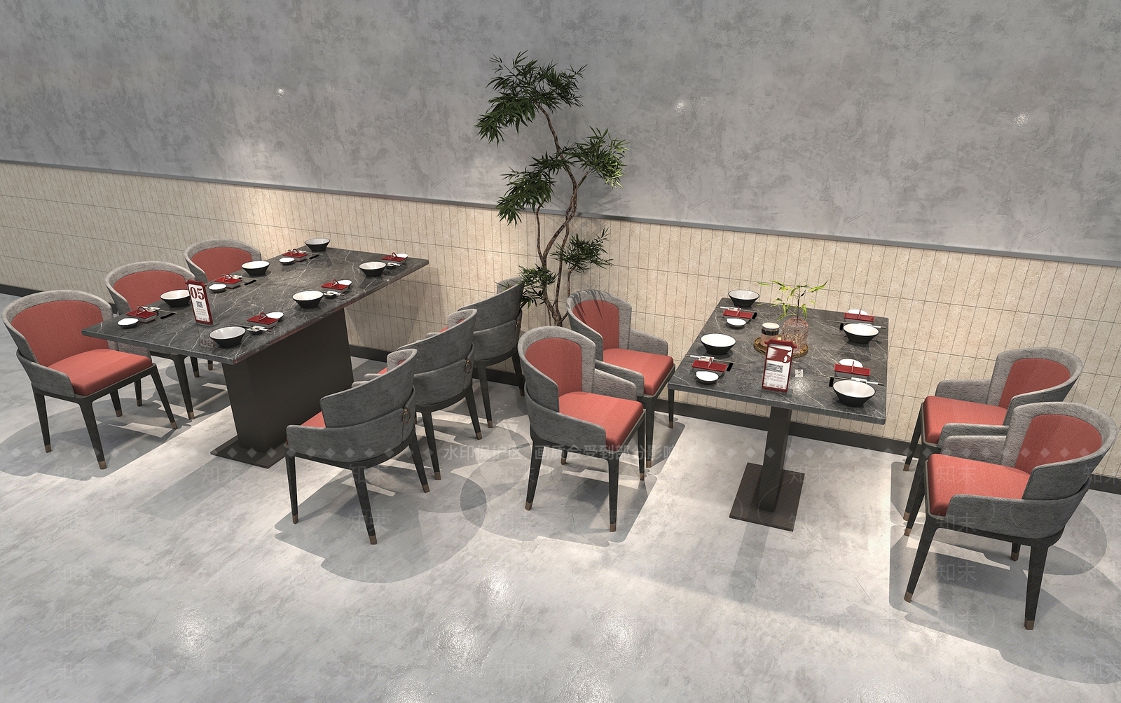 新中式餐桌椅SU模型下载【ID:1234038825】
