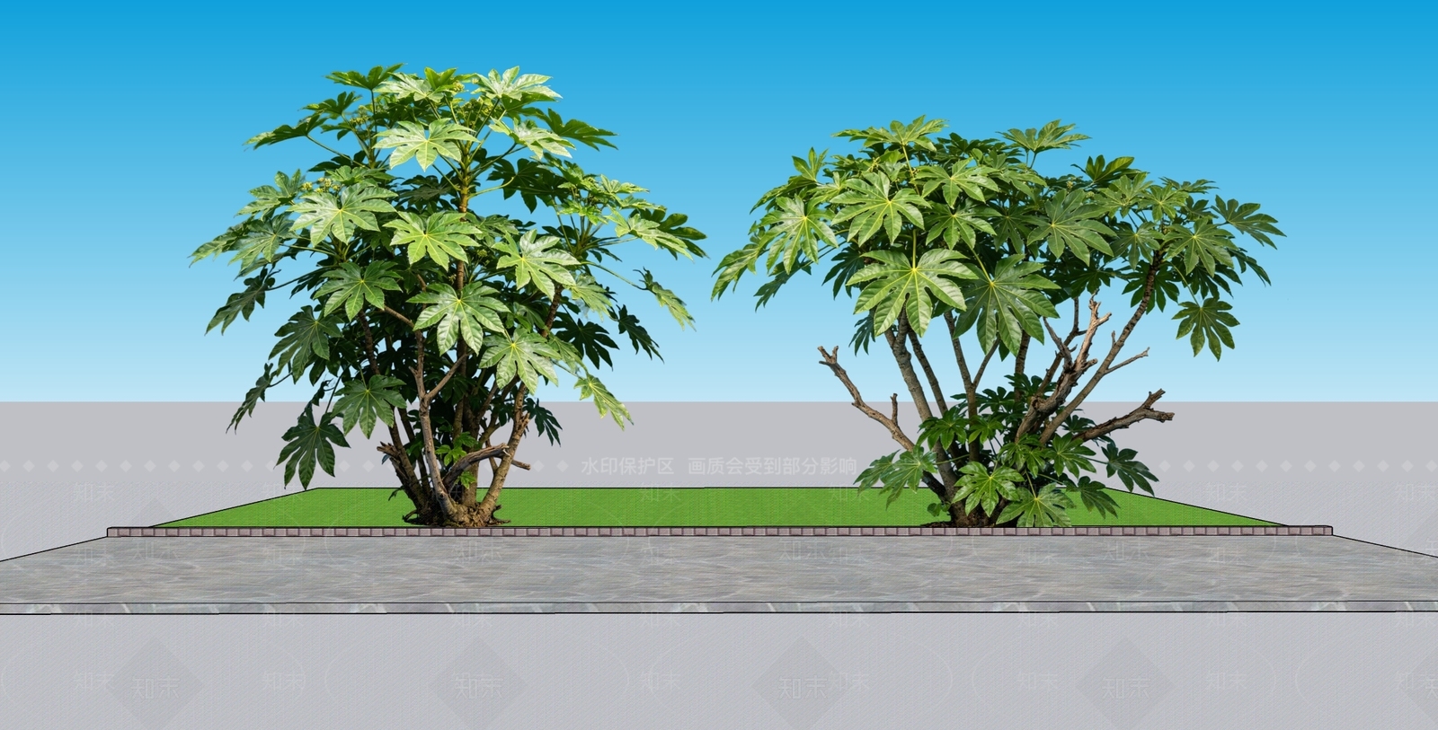 现代主义灌木SU模型下载【ID:1234039290】