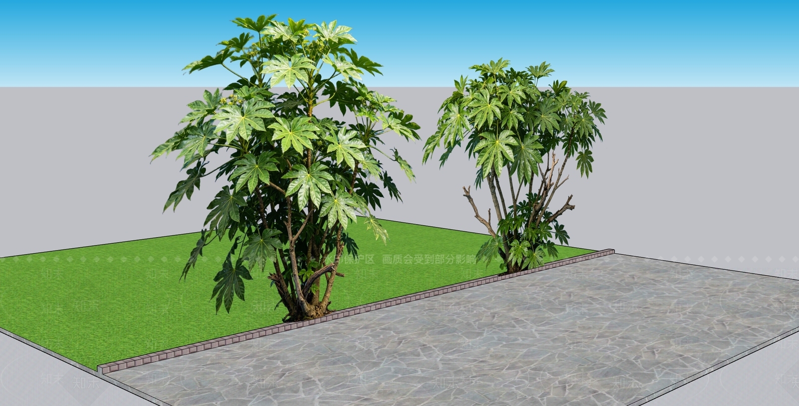 现代主义灌木SU模型下载【ID:1234039290】