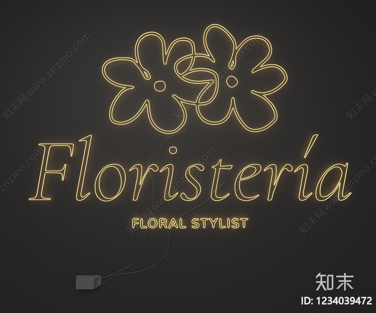 轻奢霓虹灯SU模型下载【ID:1234039472】