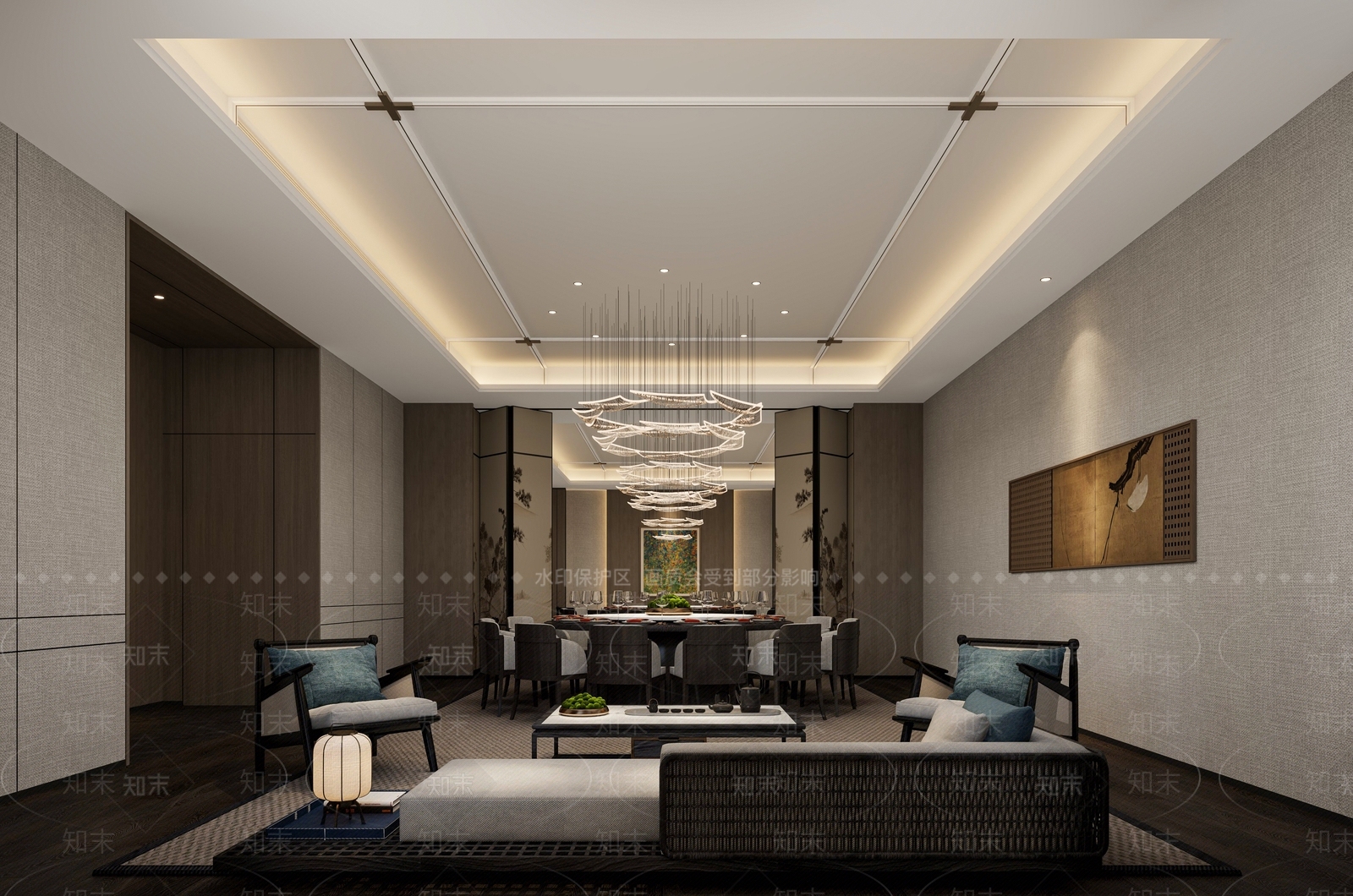 新中式包厢3D模型下载【ID:1234039911】
