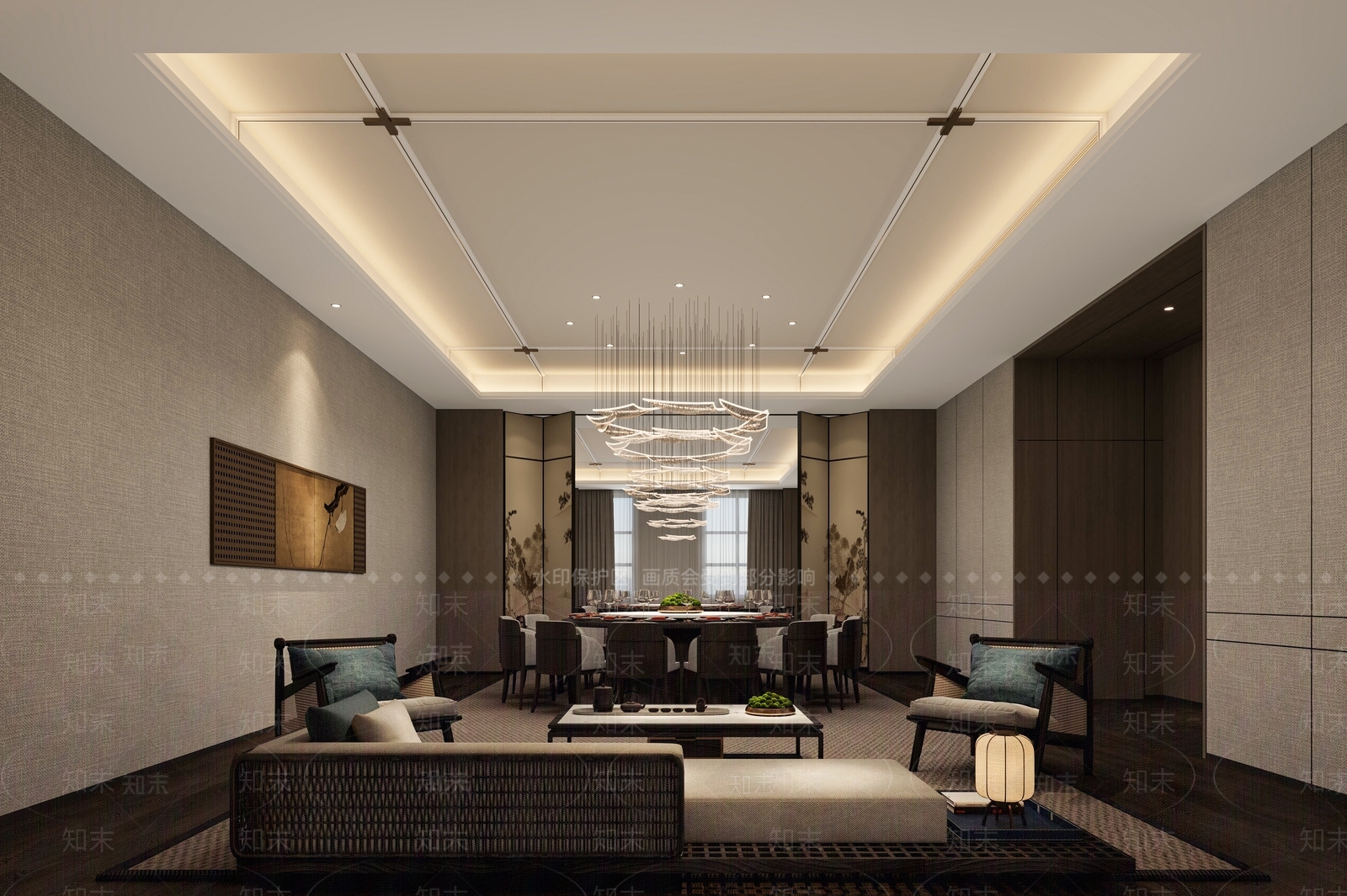 新中式包厢3D模型下载【ID:1234039911】