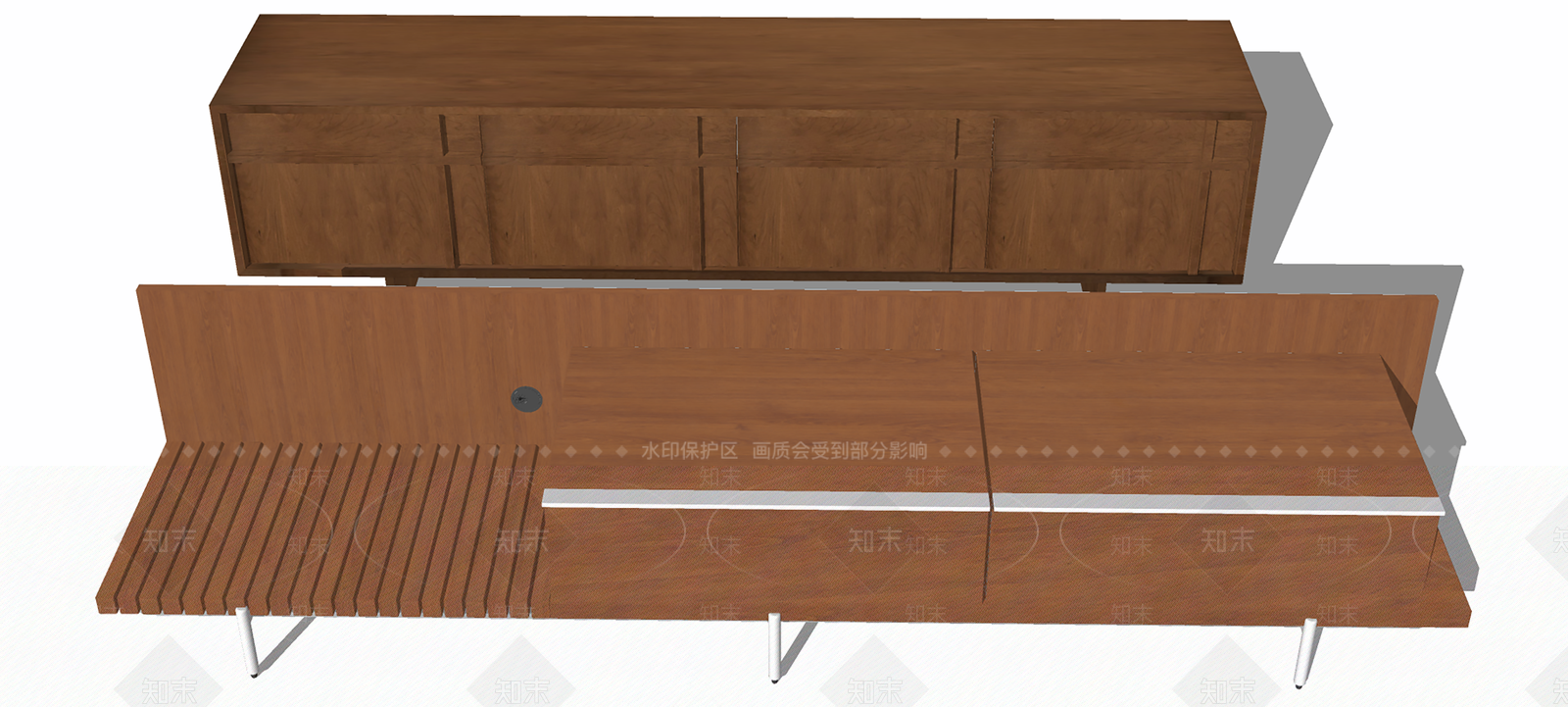 中古风电视柜SU模型下载【ID:1234040325】