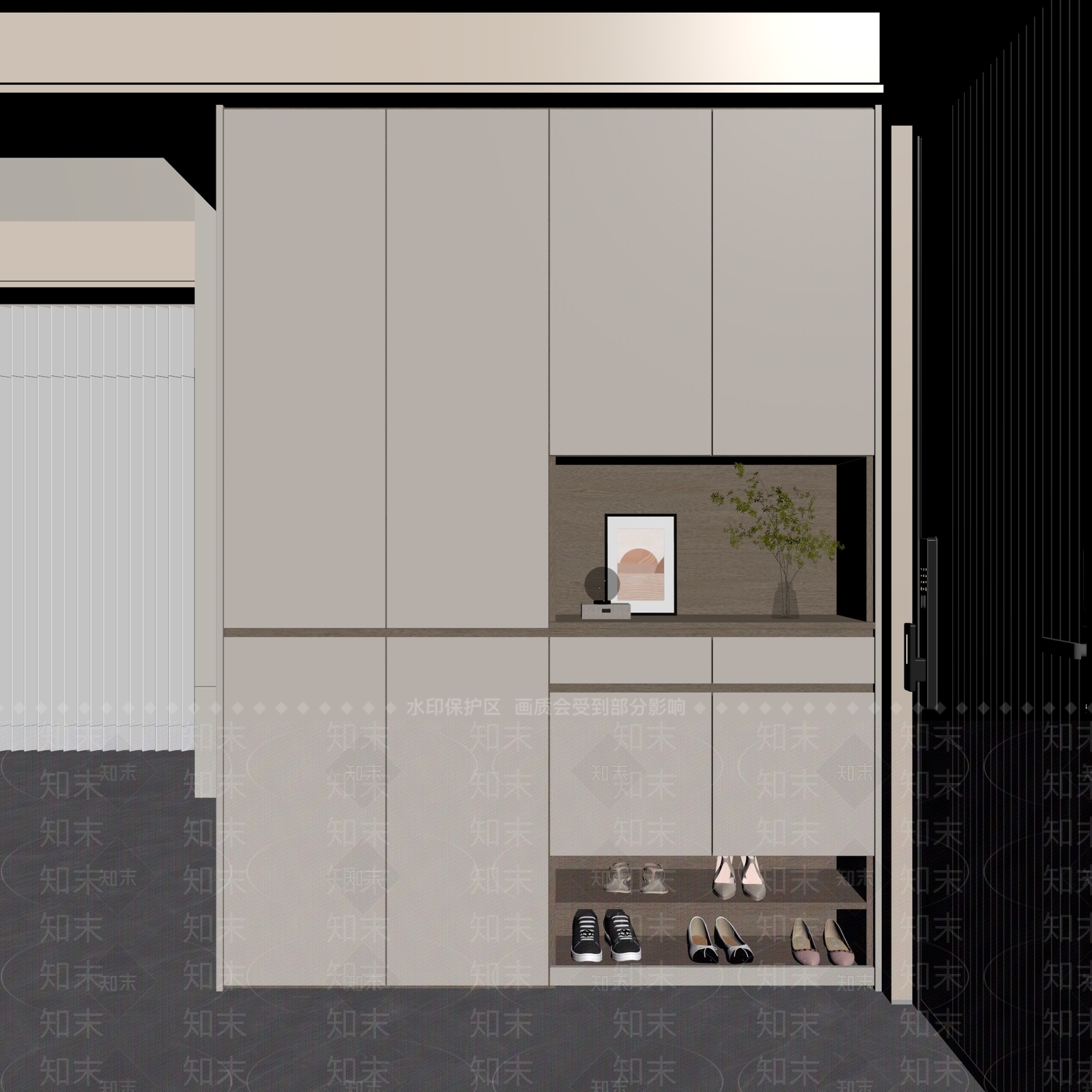 现代简约玄关柜3D模型下载【ID:1234041126】