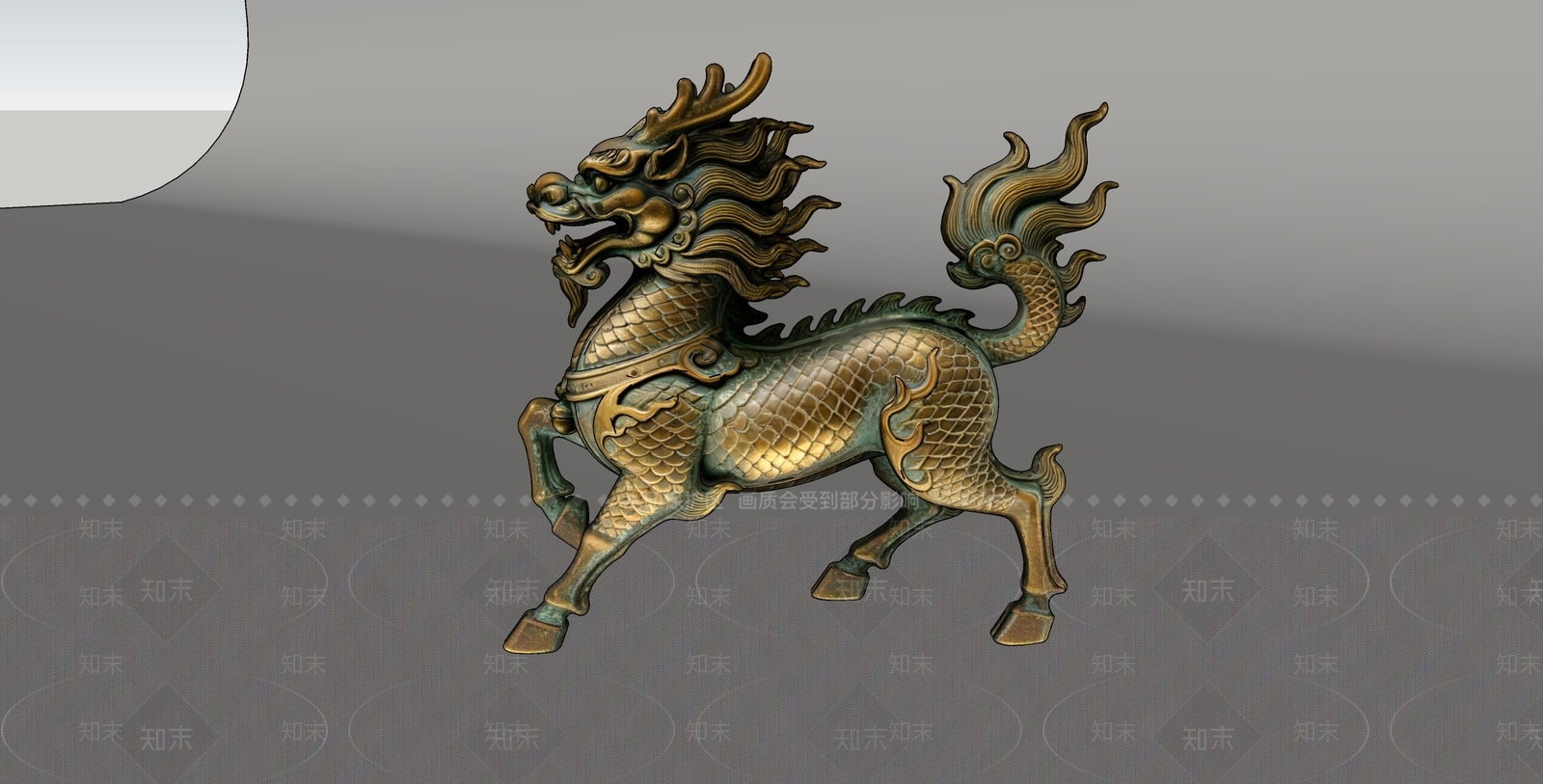 中式雕塑摆件SU模型下载【ID:1234041444】