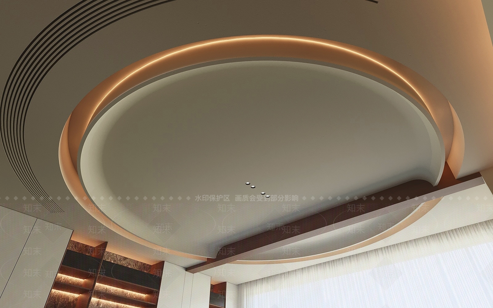 现代简约吊顶3D模型下载【ID:1234041823】