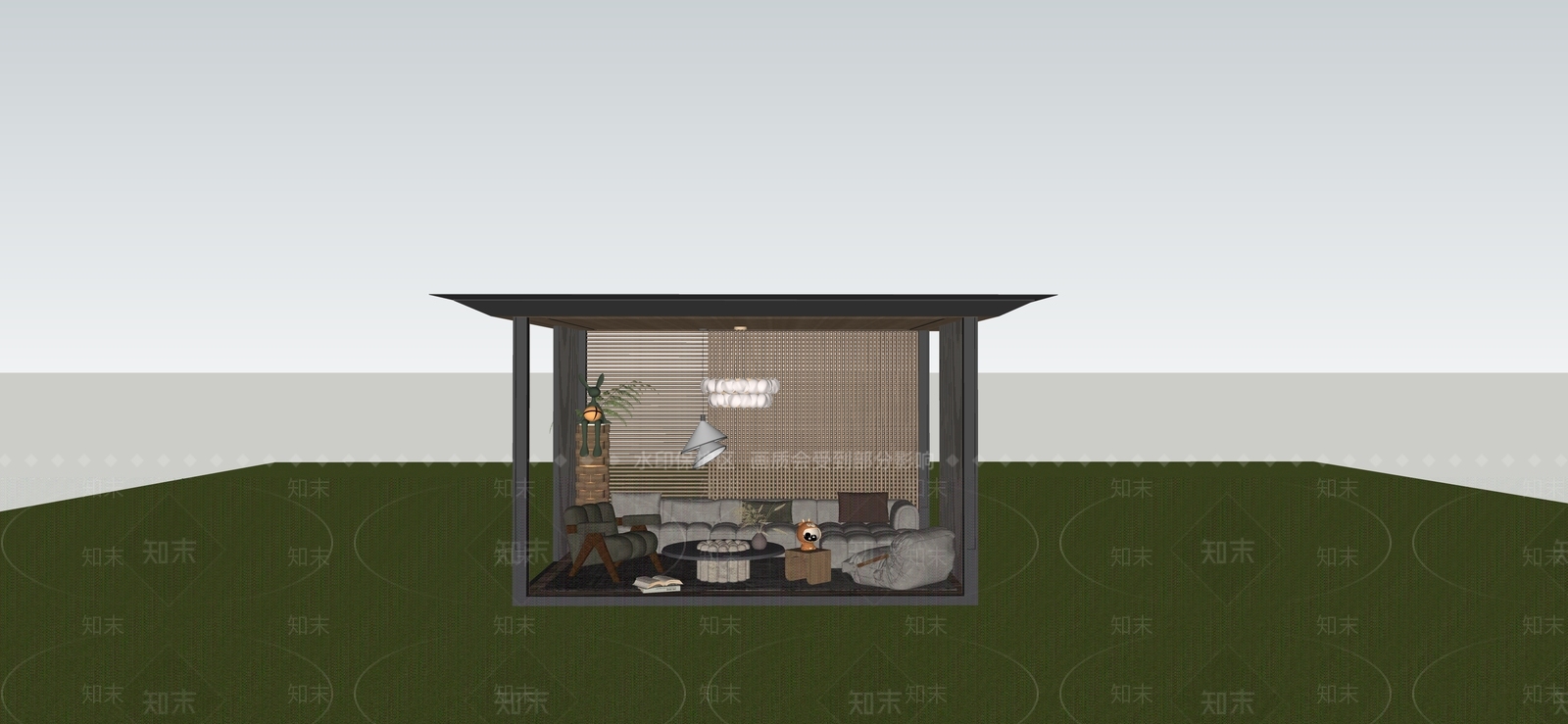 侘寂亭子SU模型下载【ID:1234042190】