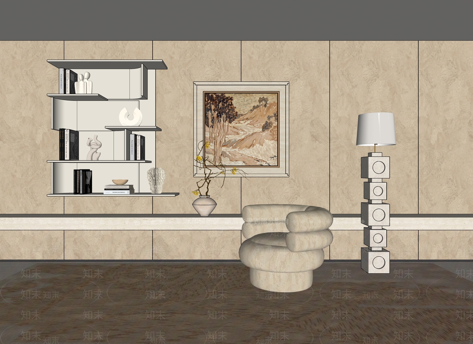 家居客厅SU模型下载【ID:1234042256】