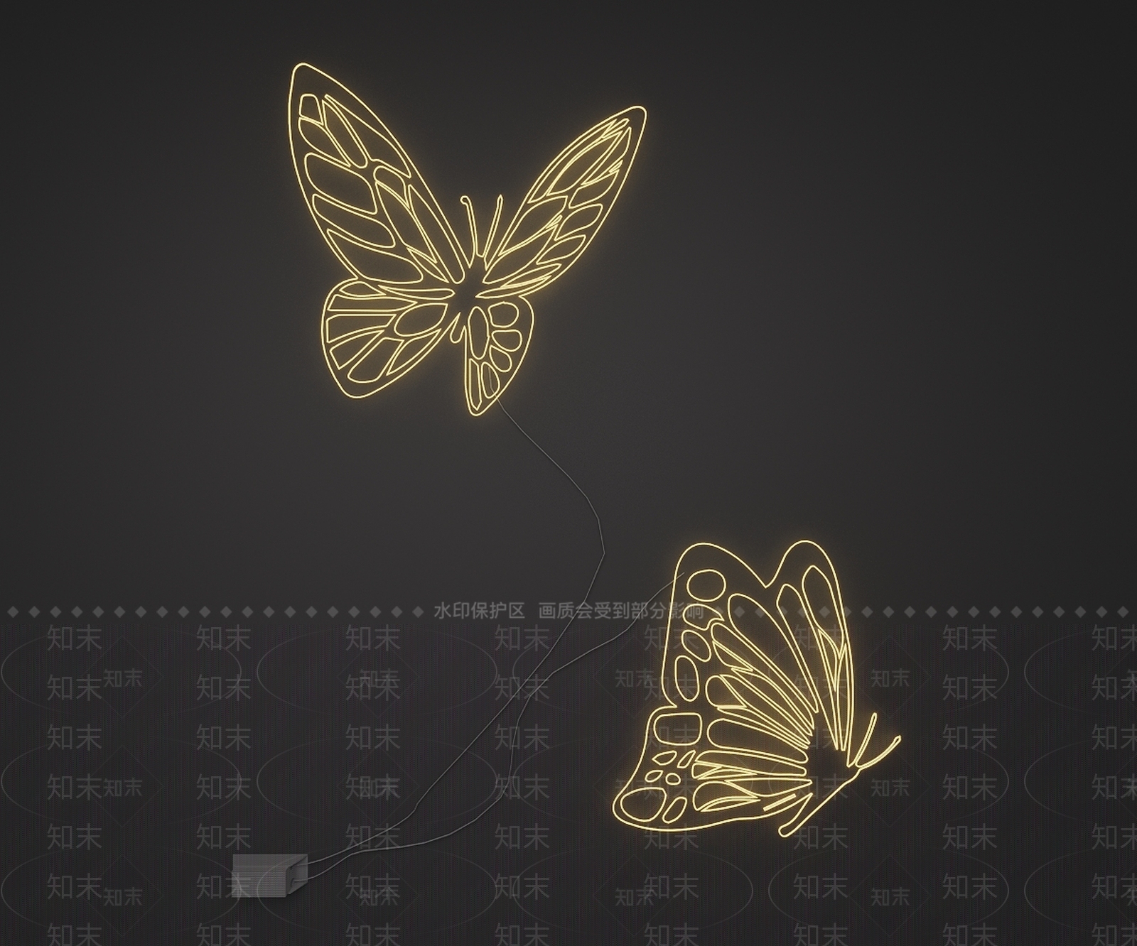 极简霓虹灯SU模型下载【ID:1234042576】