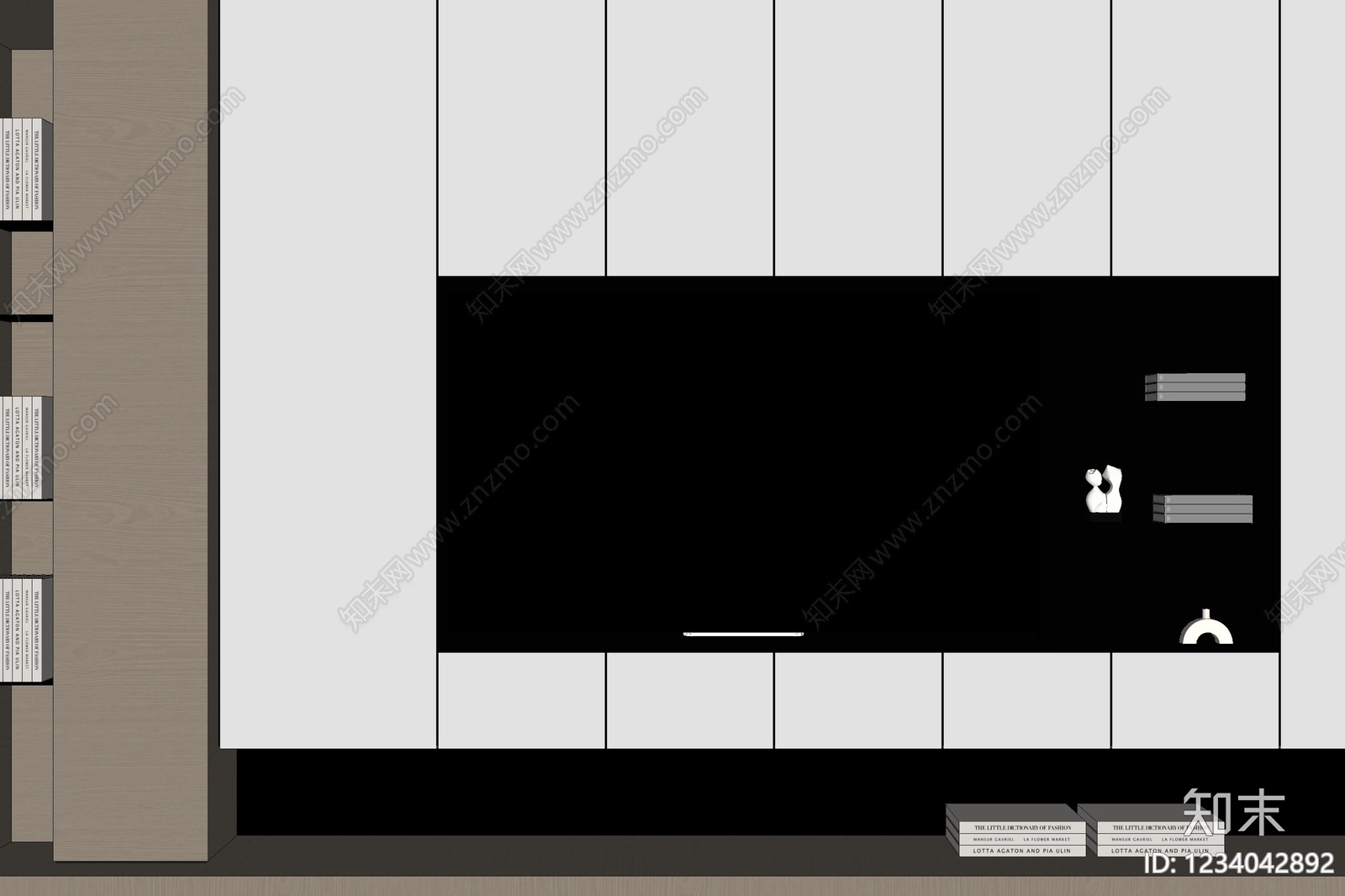 现代简约电视柜SU模型下载【ID:1234042892】