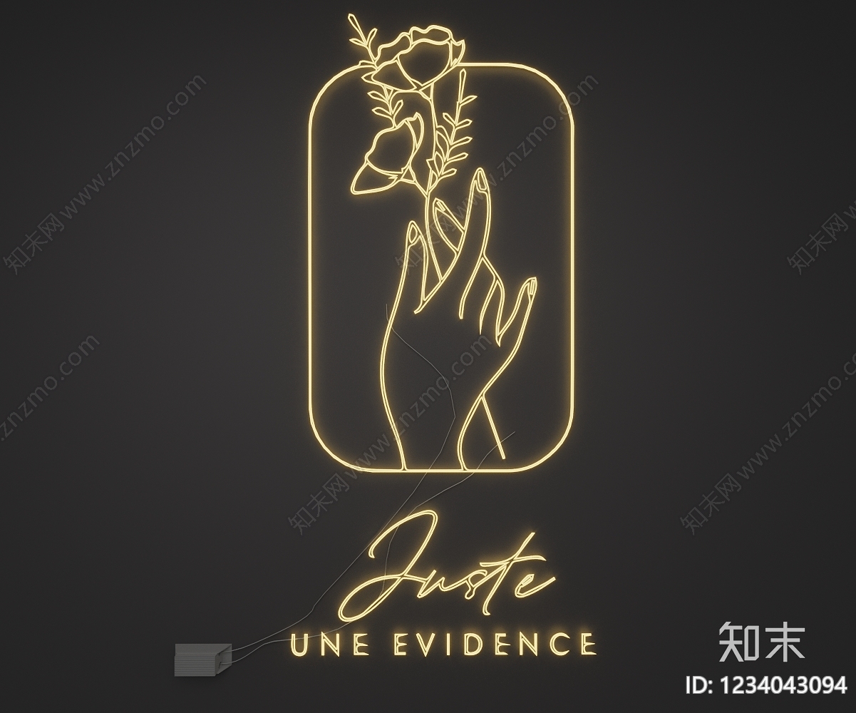 轻奢霓虹灯SU模型下载【ID:1234043094】