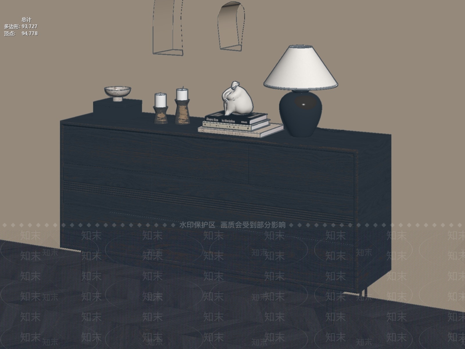现代简约储物柜3D模型下载【ID:1234042829】