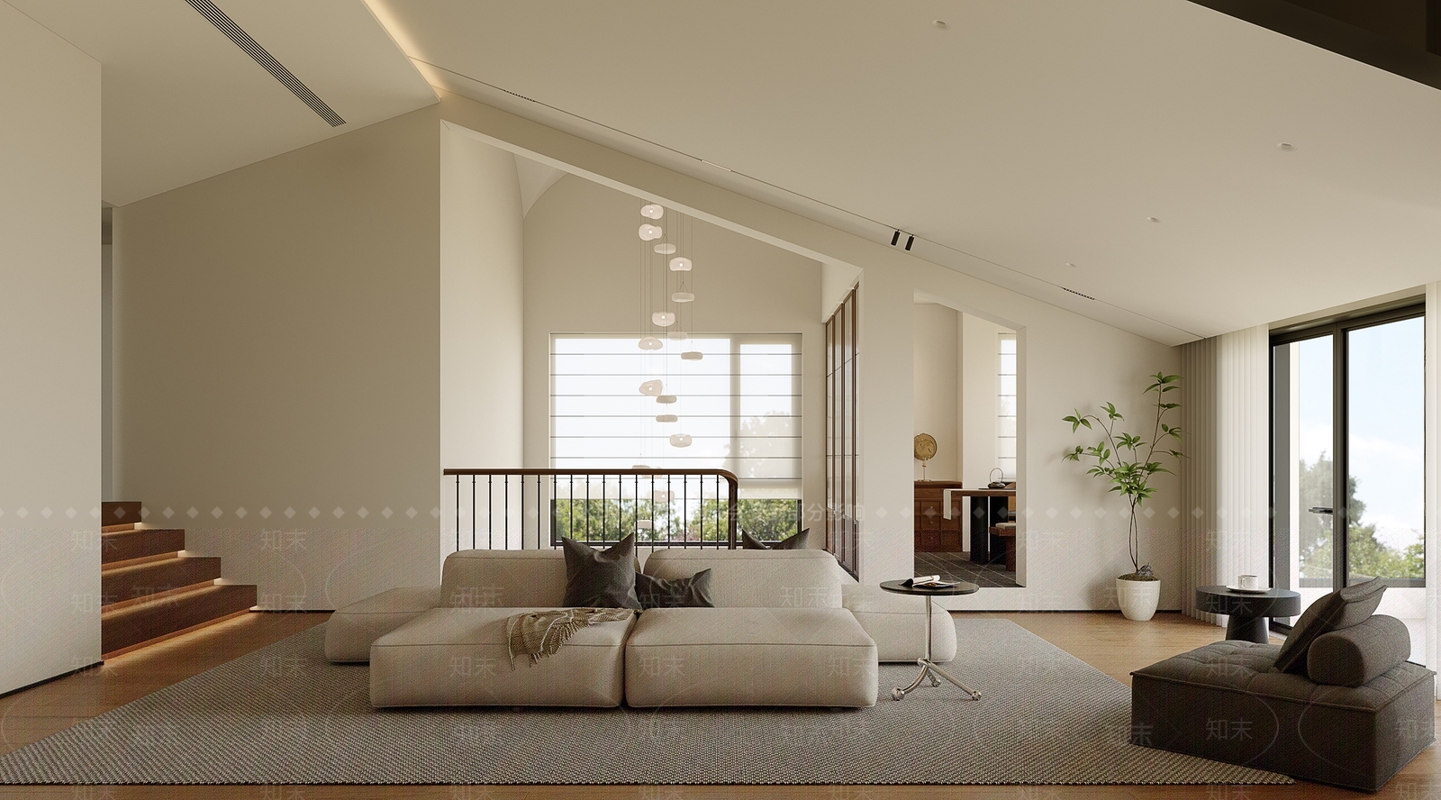现代简约家居客厅3D模型下载【ID:1234043264】