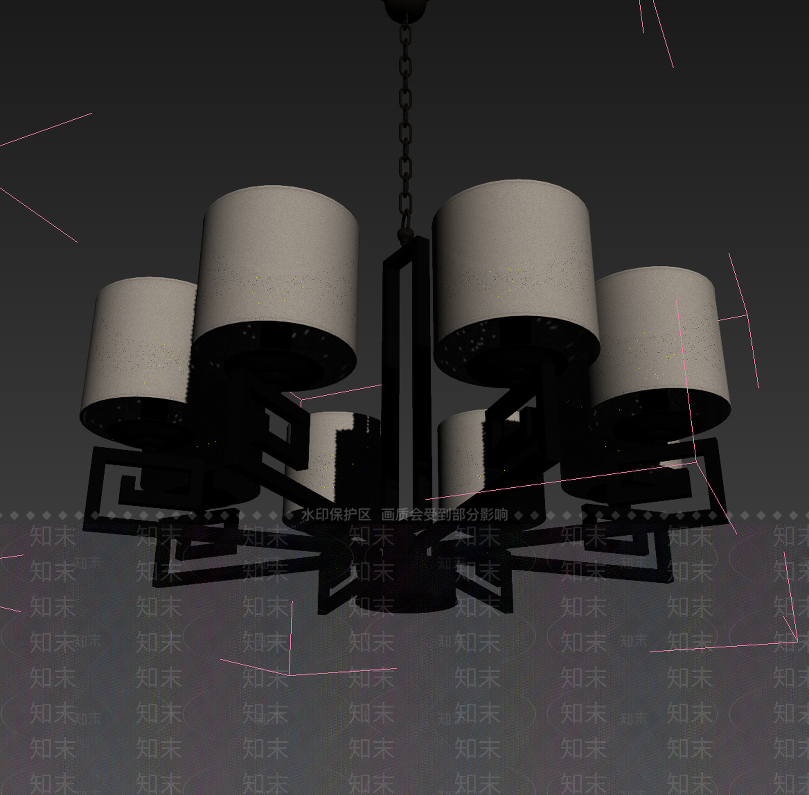 新中式吊灯3D模型下载【ID:1234044059】