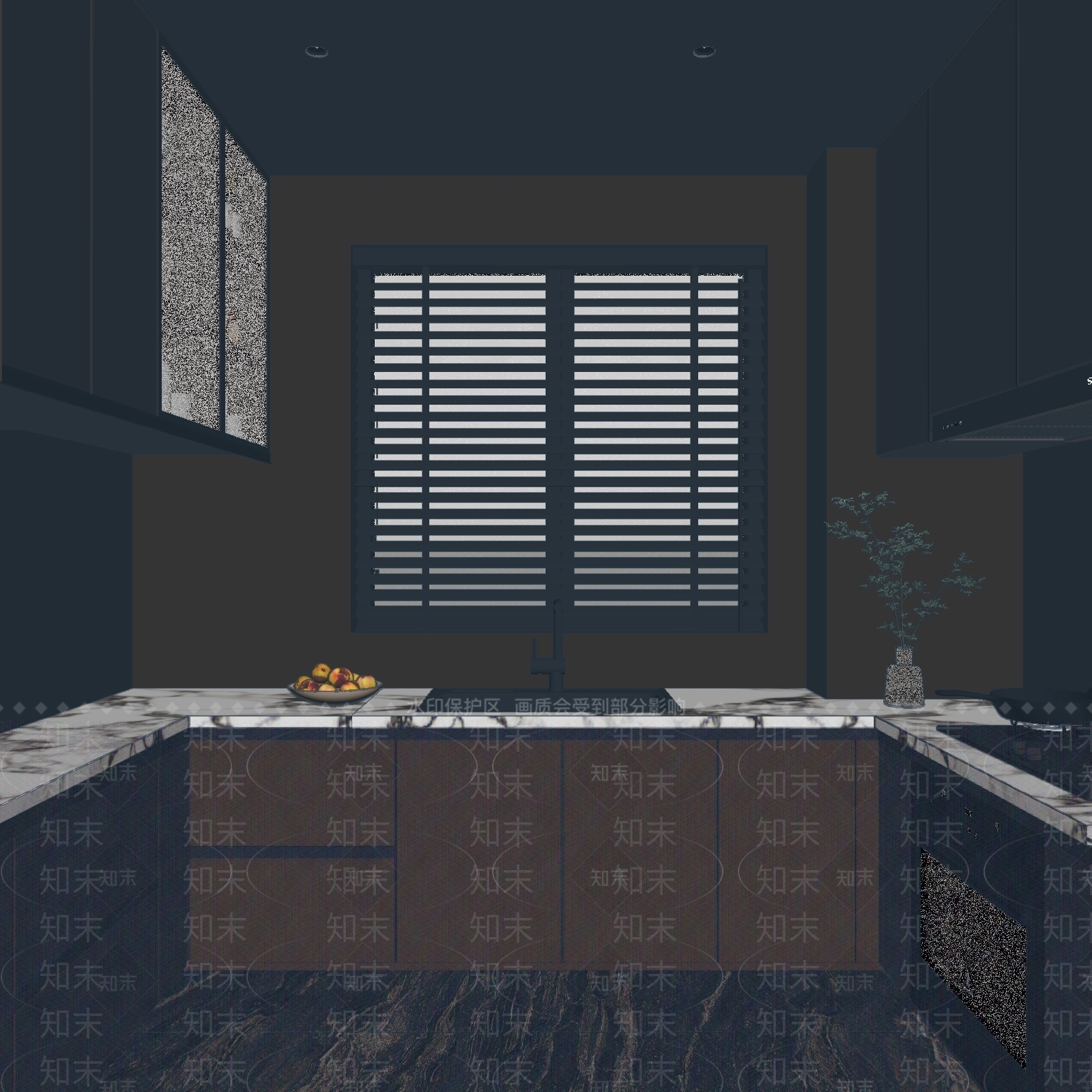 意式极简封闭式厨房3D模型下载【ID:1234044373】