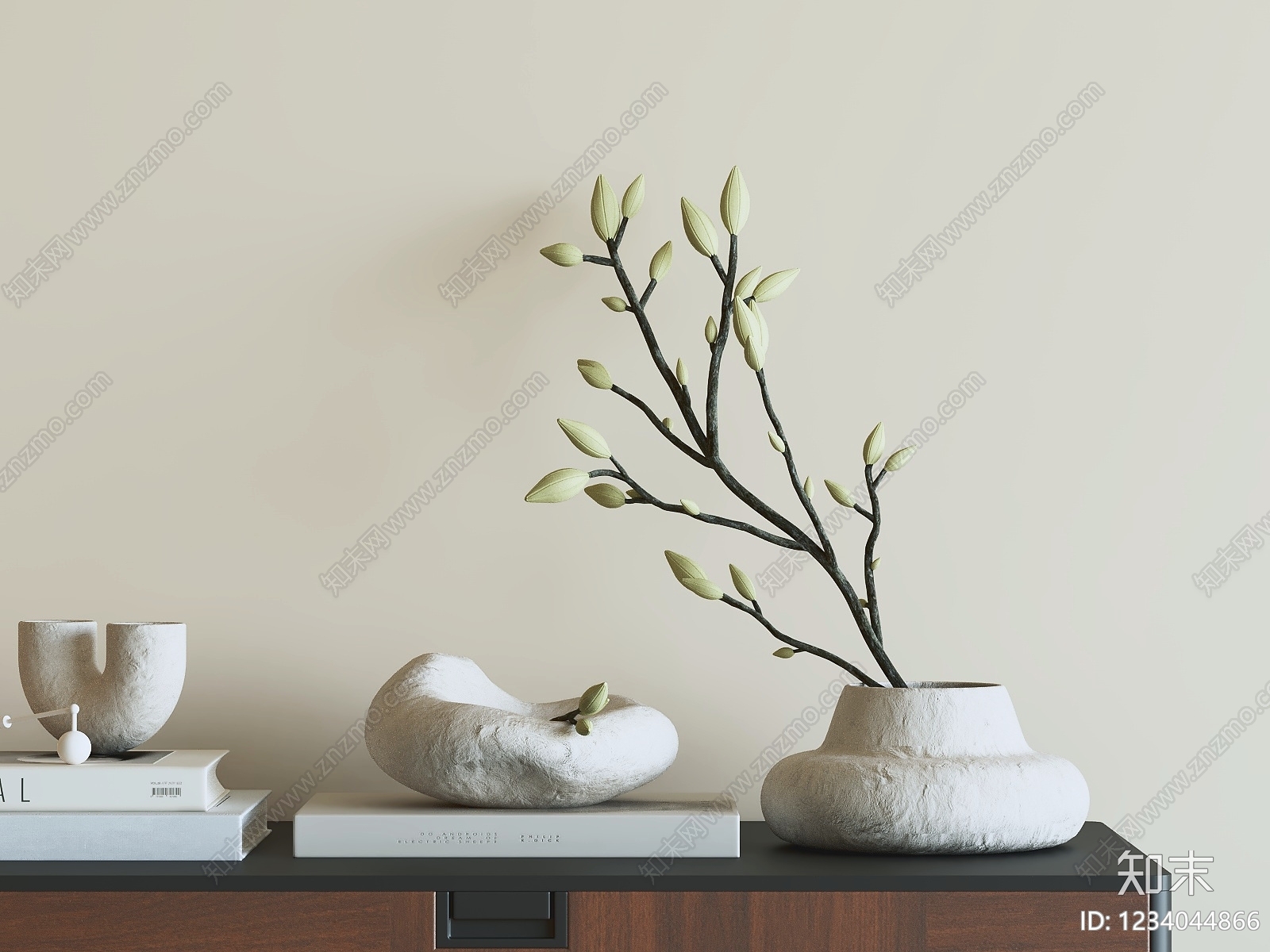 侘寂摆件组合SU模型下载【ID:1234044866】