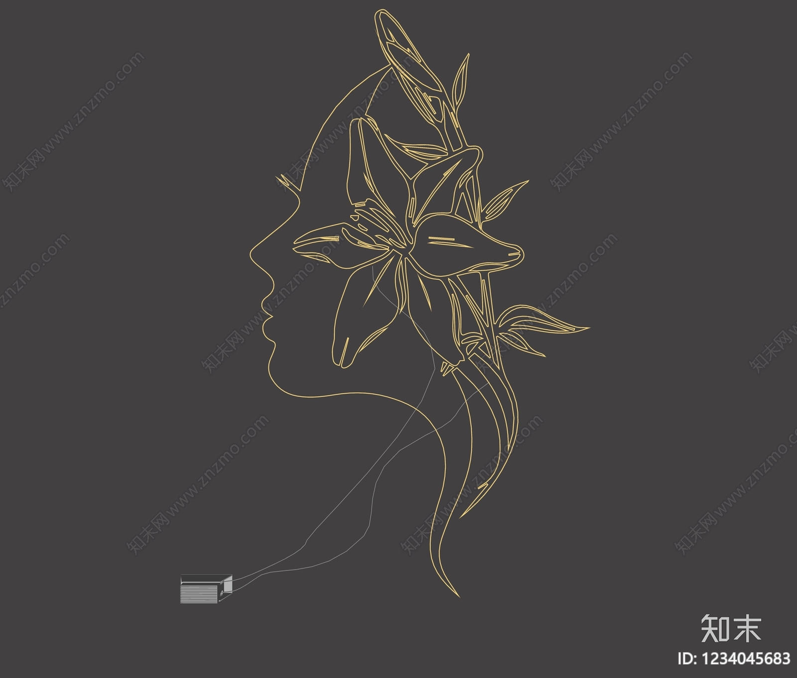 极简霓虹灯SU模型下载【ID:1234045683】