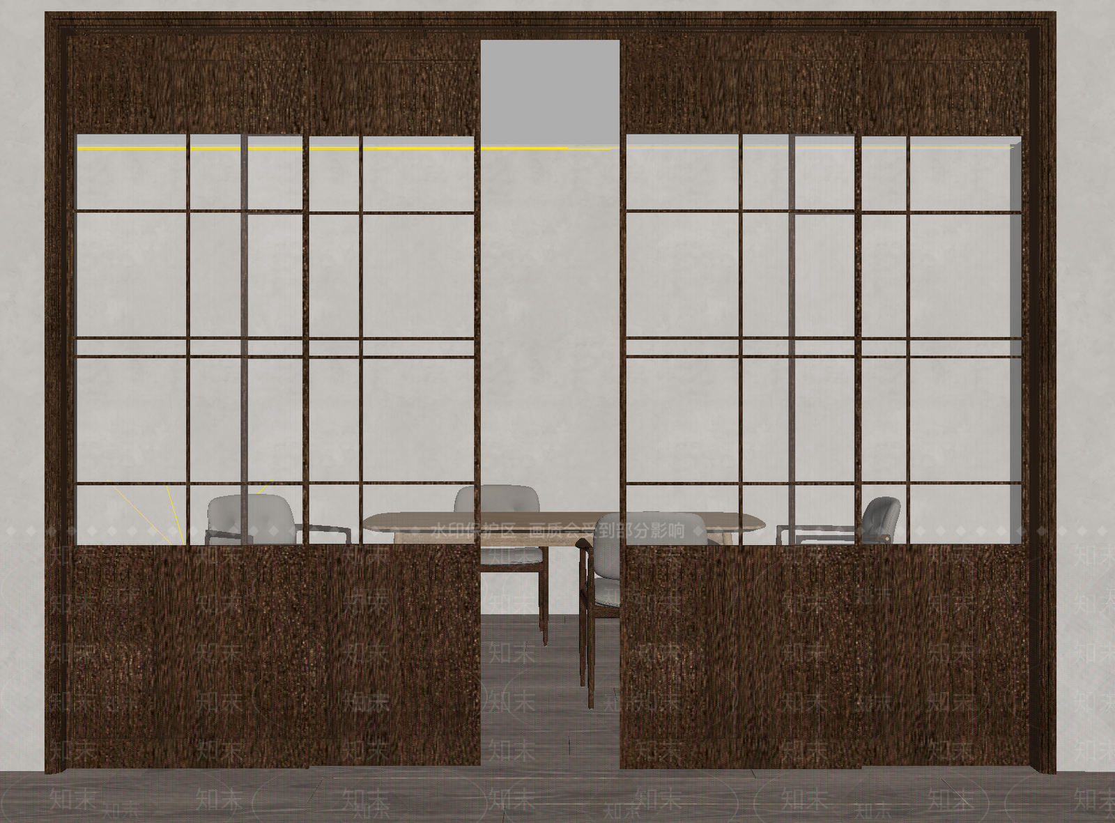 日式推拉门3D模型下载【ID:1234045844】