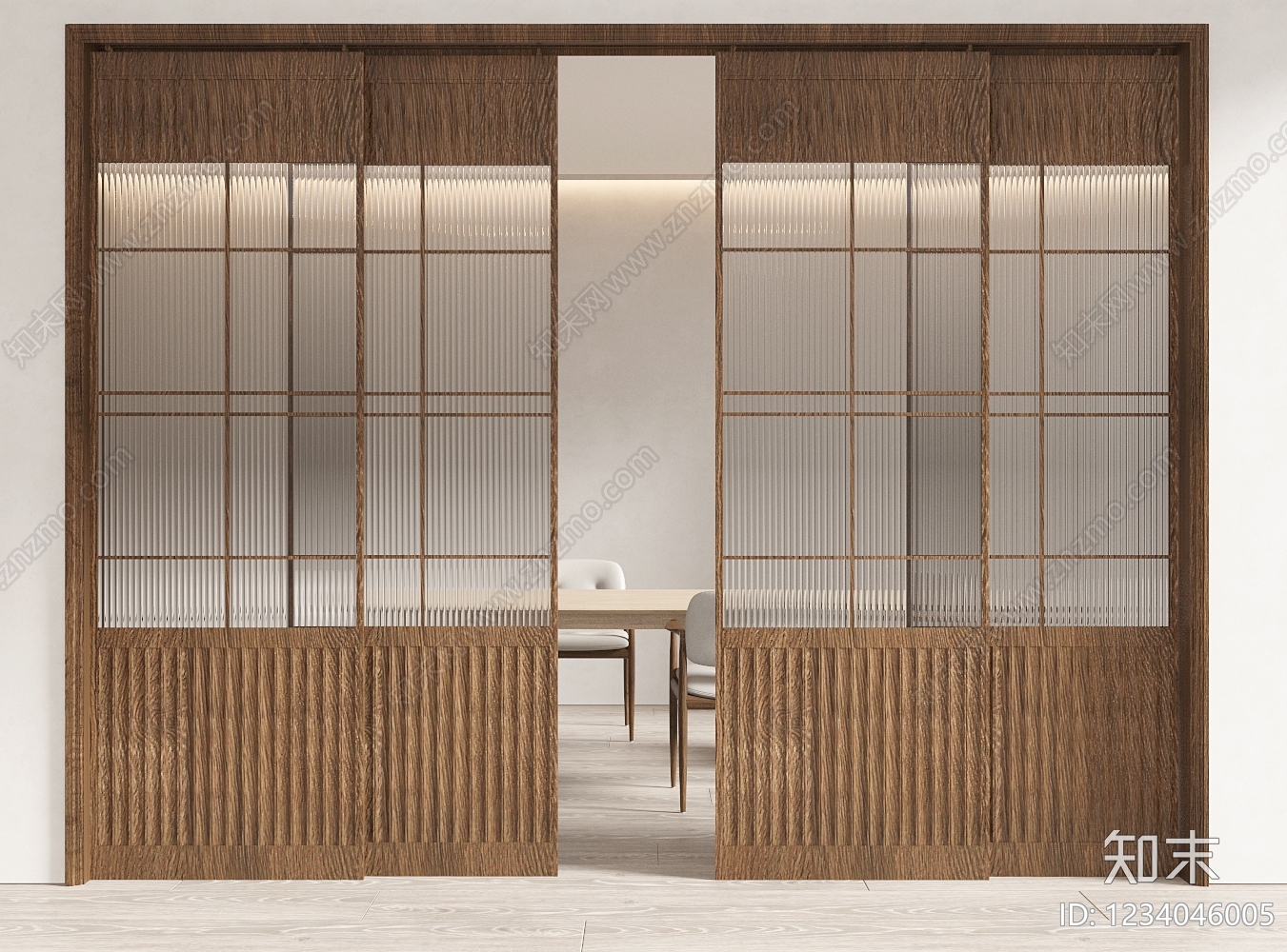 日式推拉门SU模型下载【ID:1234046005】