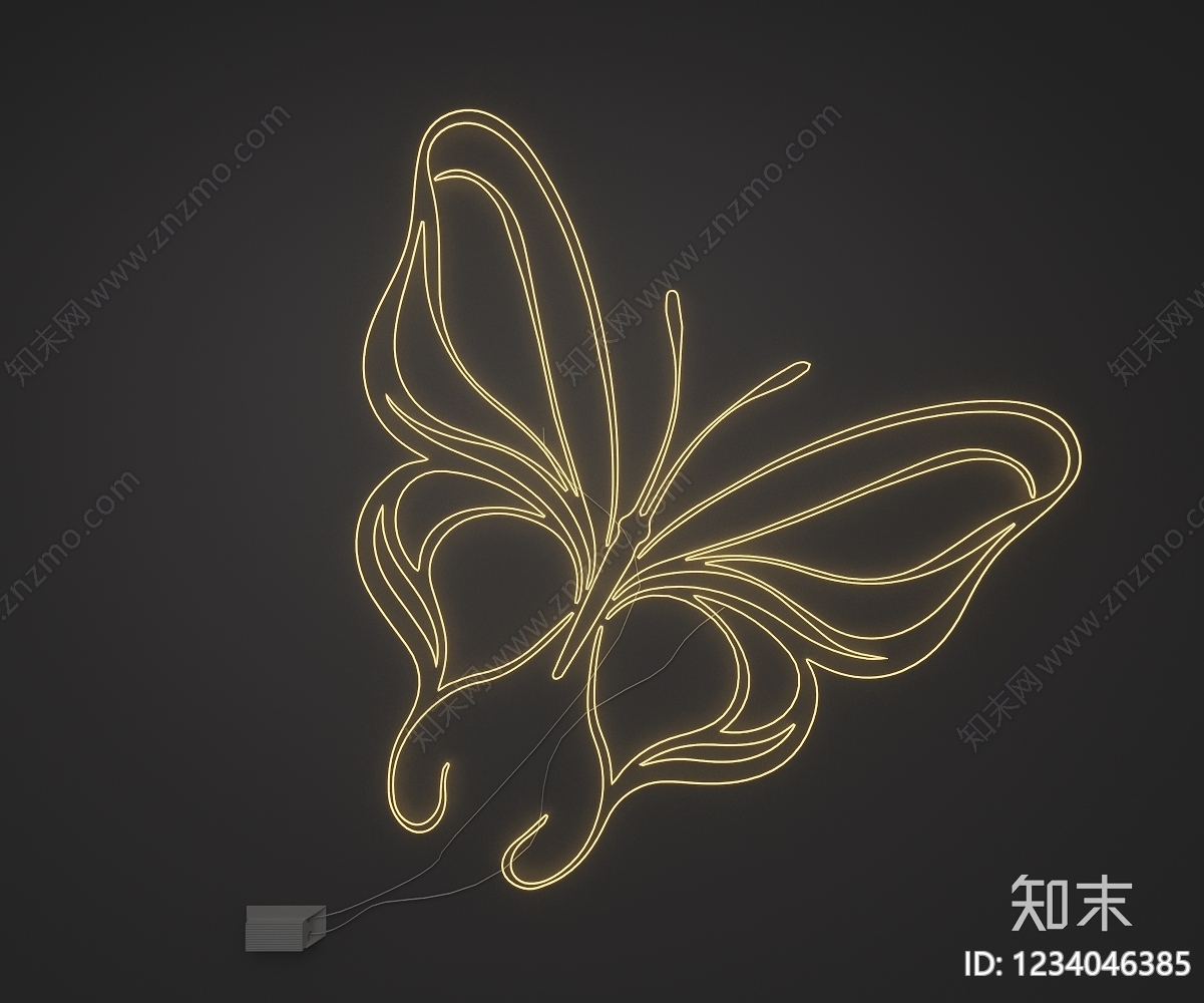 极简霓虹灯SU模型下载【ID:1234046385】