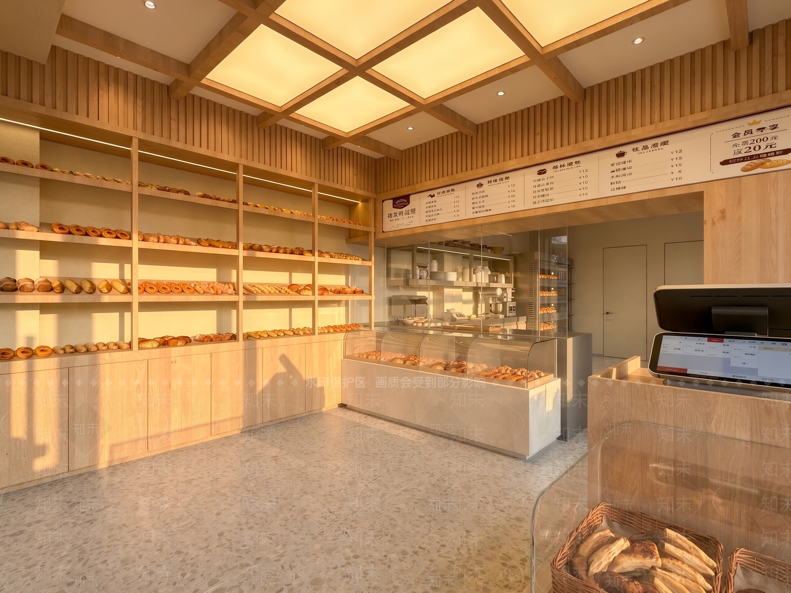 原木风甜品面包店3D模型下载【ID:1234046388】