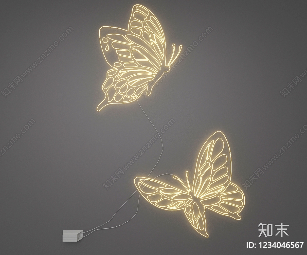 现代霓虹灯SU模型下载【ID:1234046567】