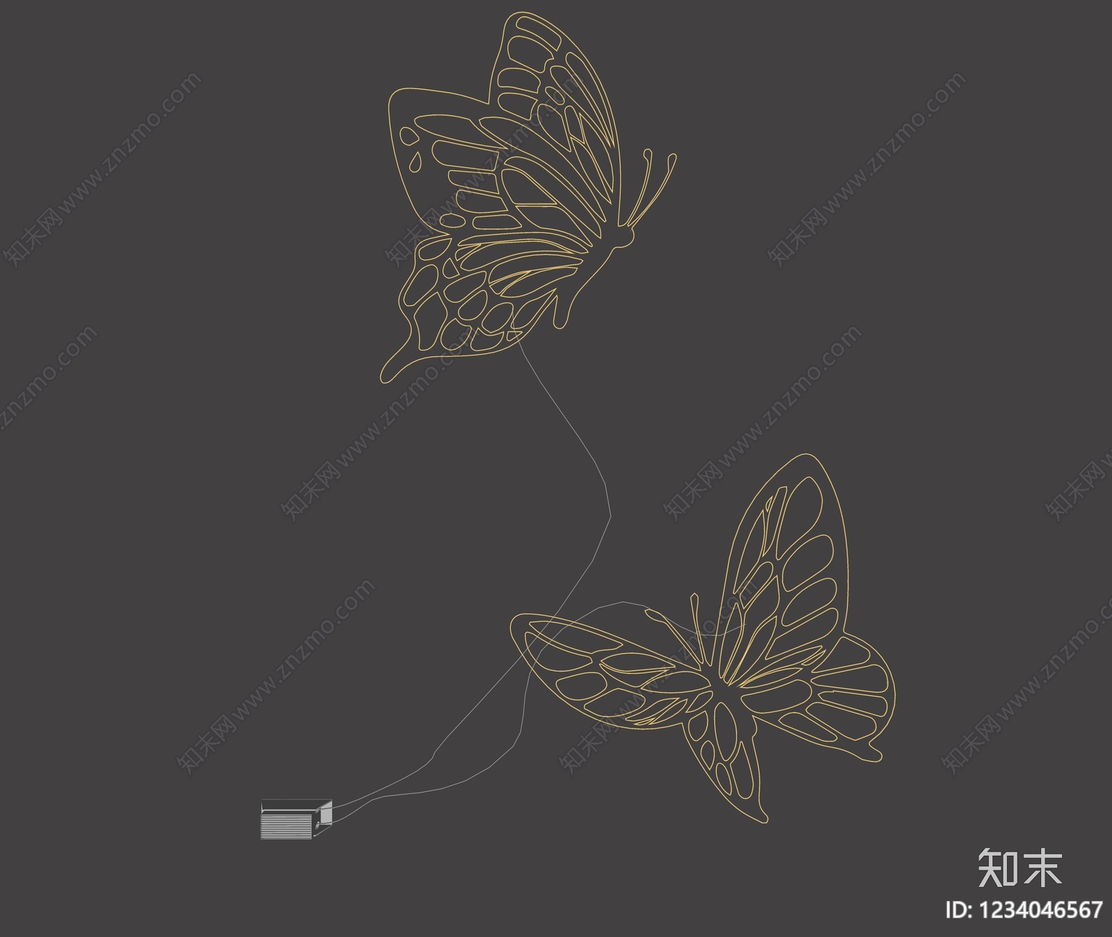 现代霓虹灯SU模型下载【ID:1234046567】