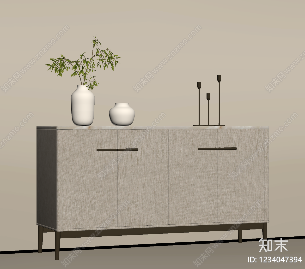 轻奢玄关柜SU模型下载【ID:1234047394】