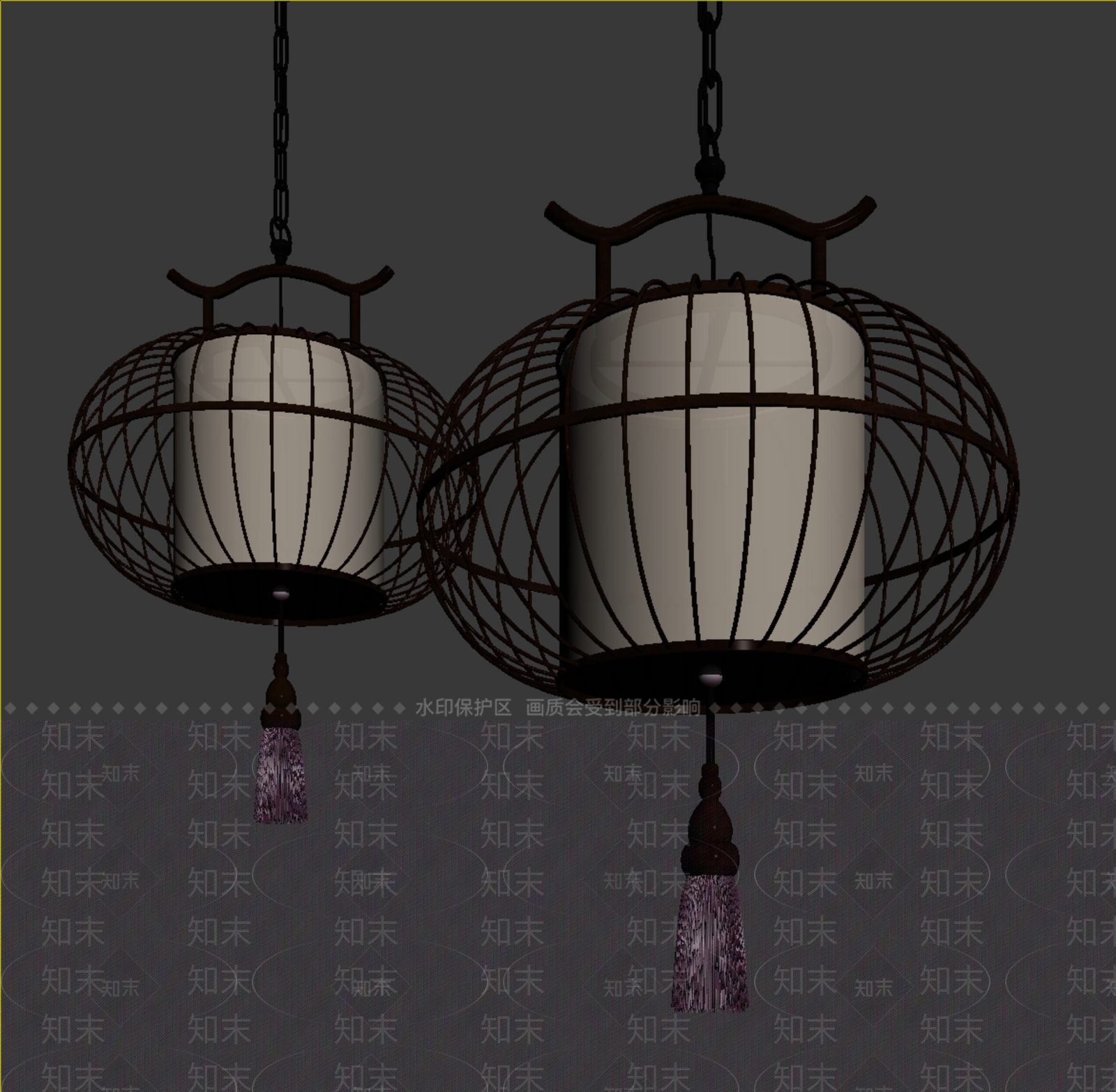 新中式吊灯3D模型下载【ID:1234047062】