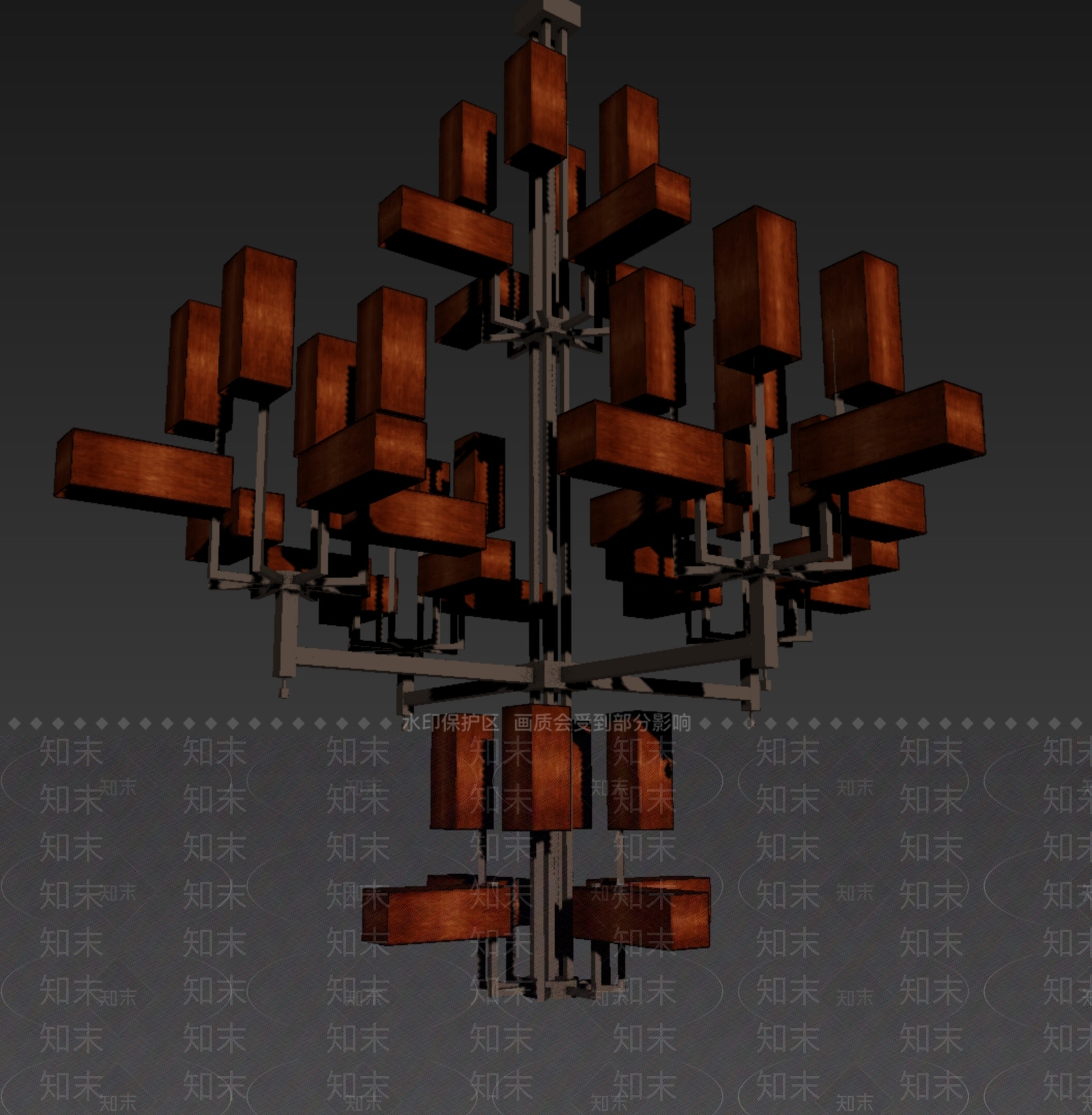 新中式艺术吊灯3D模型下载【ID:1234047346】