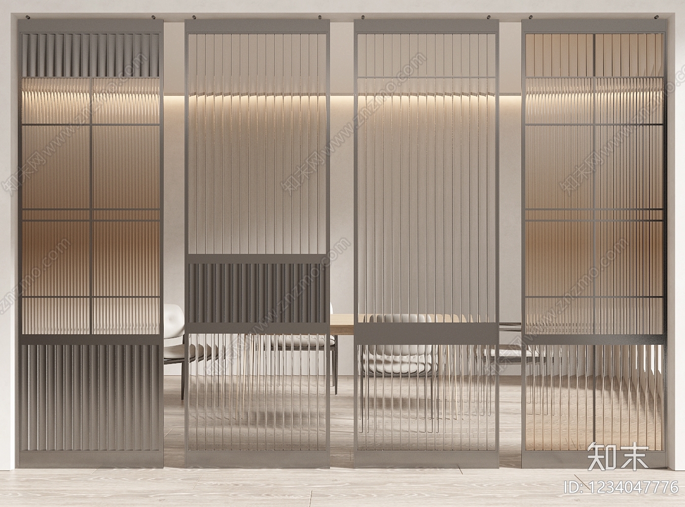 现代简约屏风SU模型下载【ID:1234047776】