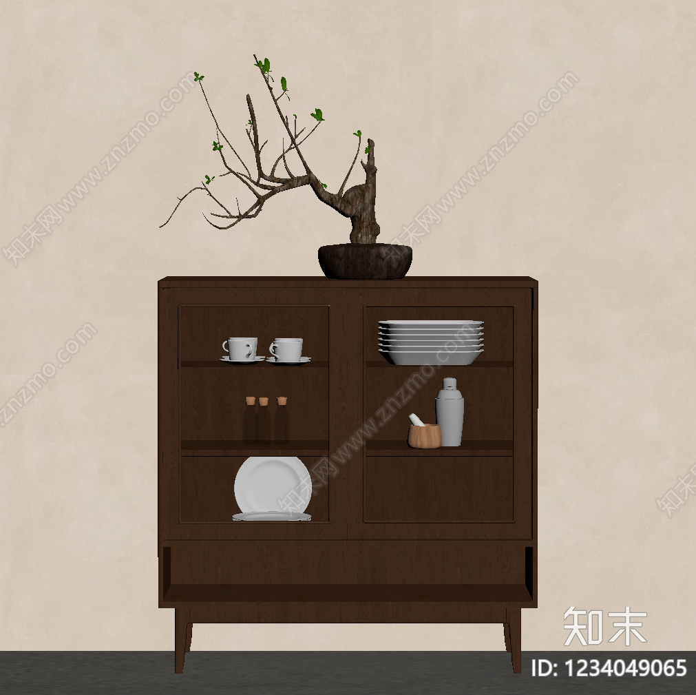 餐边柜SU模型下载【ID:1234049065】