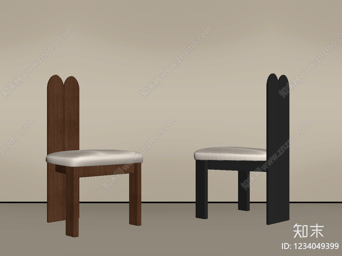 现代简约餐椅SU模型下载【ID:1234049399】