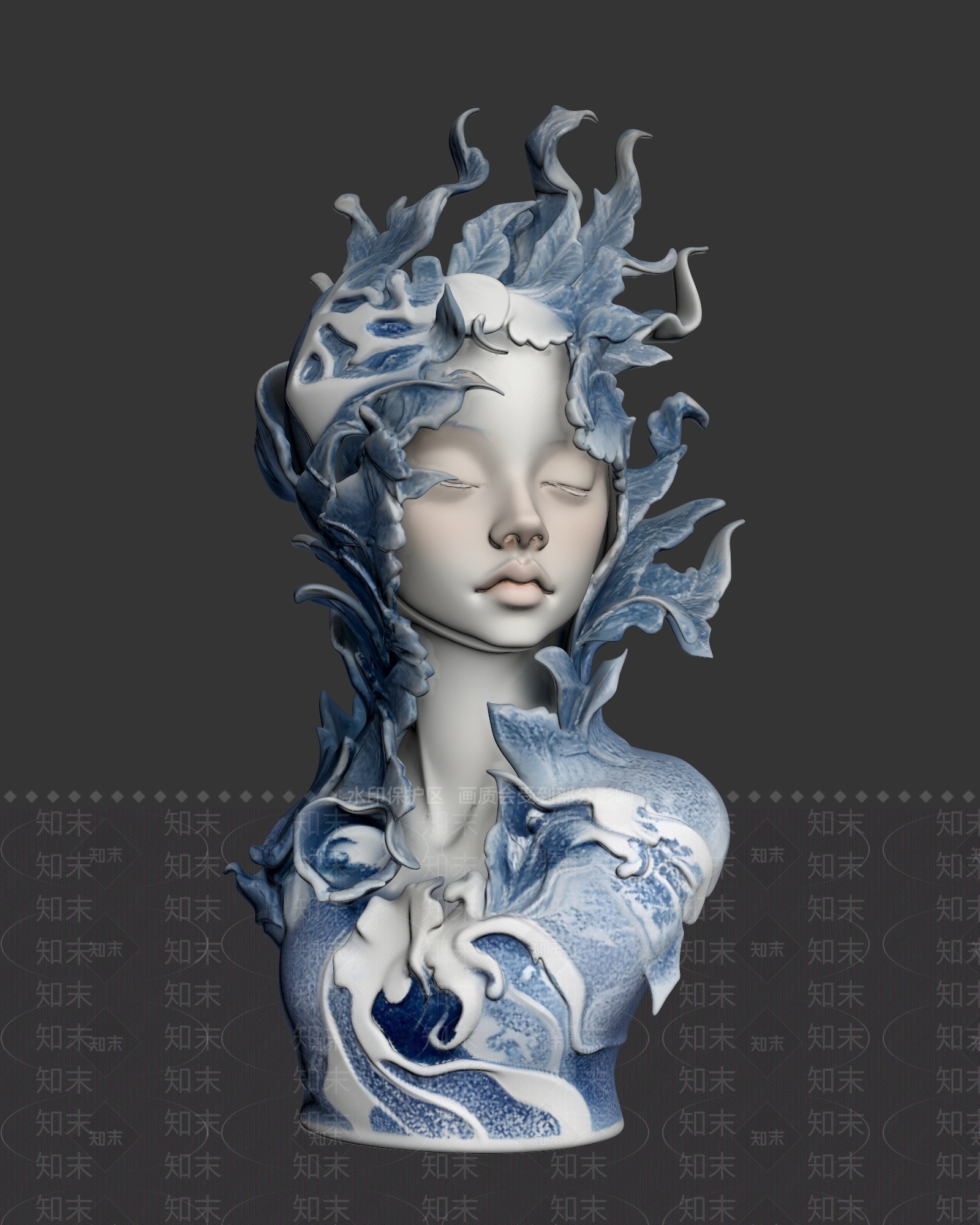 中式雕塑摆件3D模型下载【ID:1234050152】