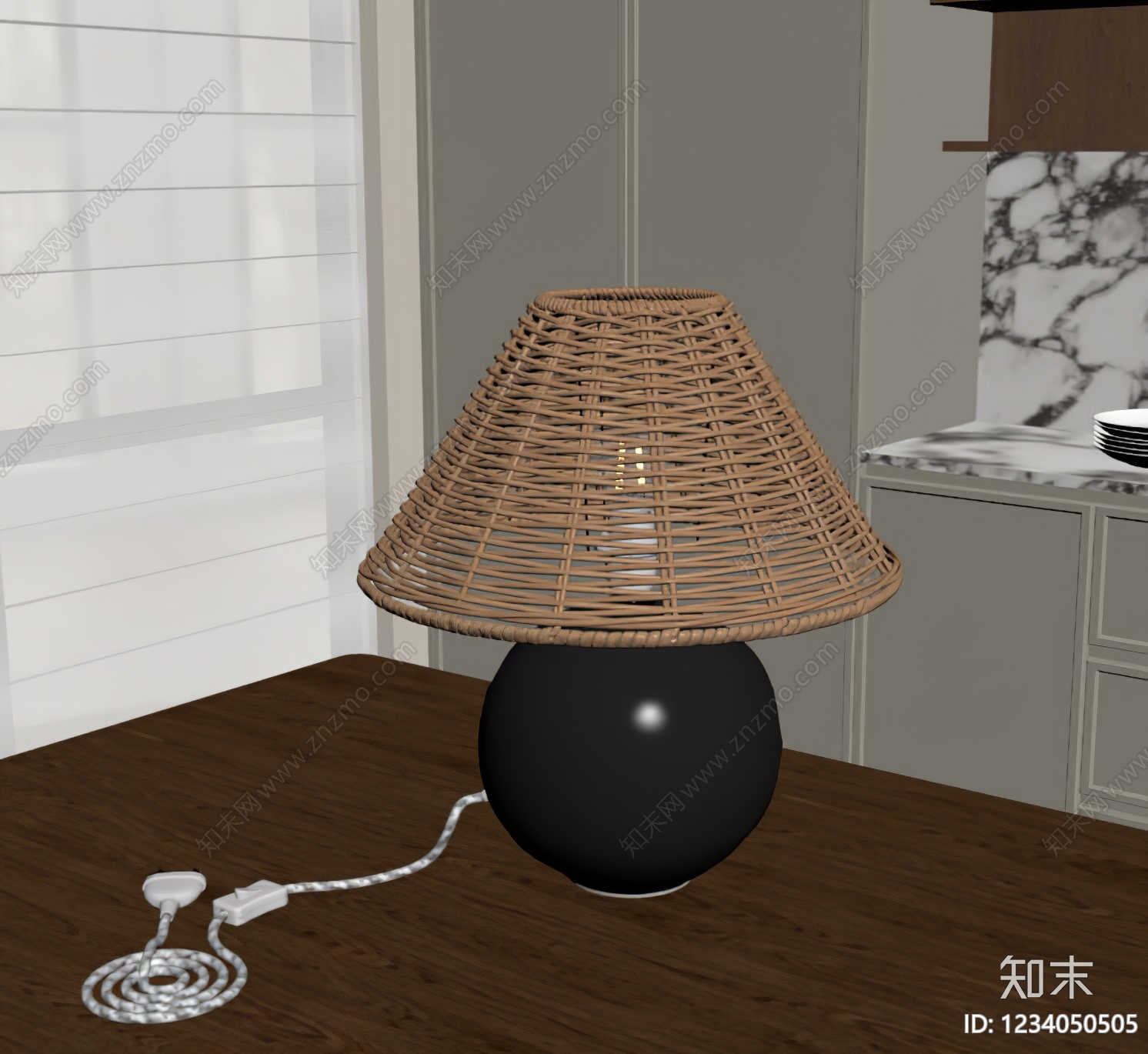 中古风台灯SU模型下载【ID:1234050505】