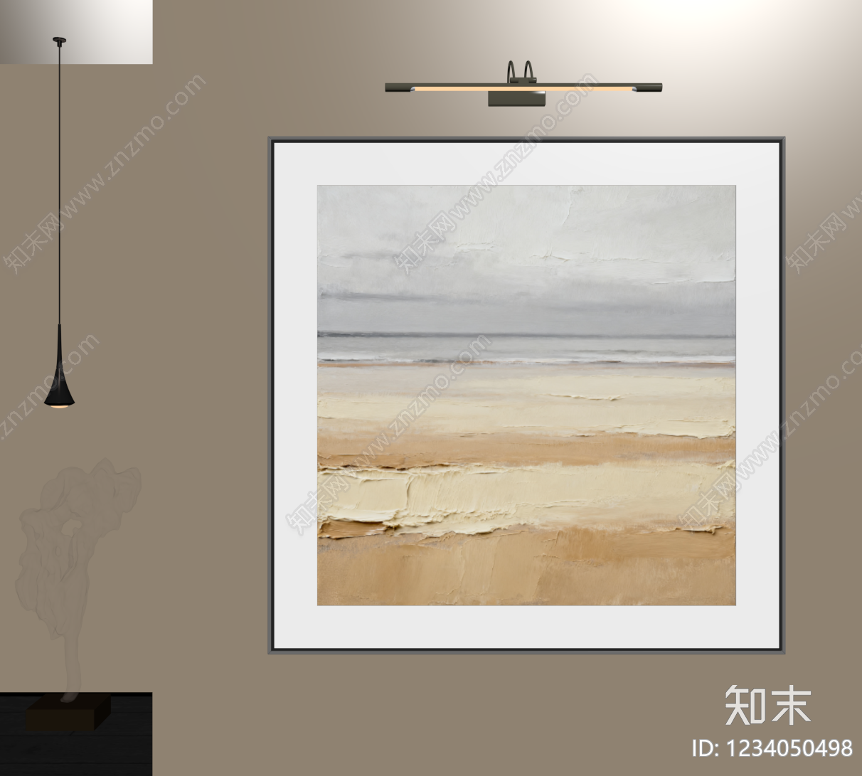 奶油风抽象画SU模型下载【ID:1234050498】