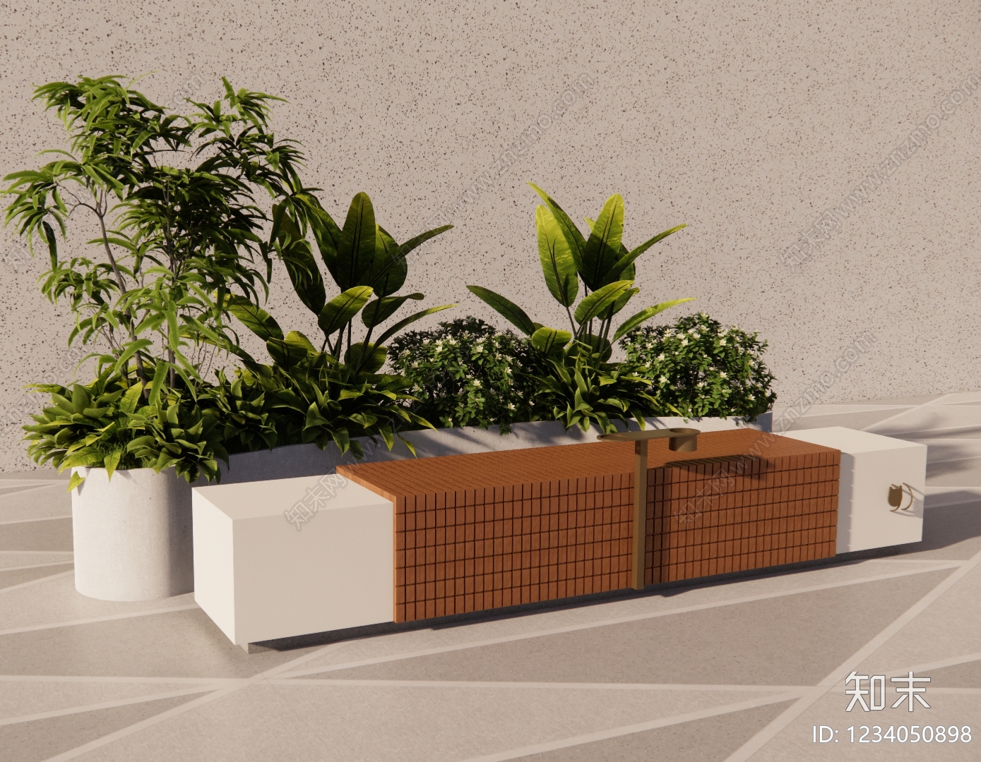 现代简约景观座椅SU模型下载【ID:1234050898】