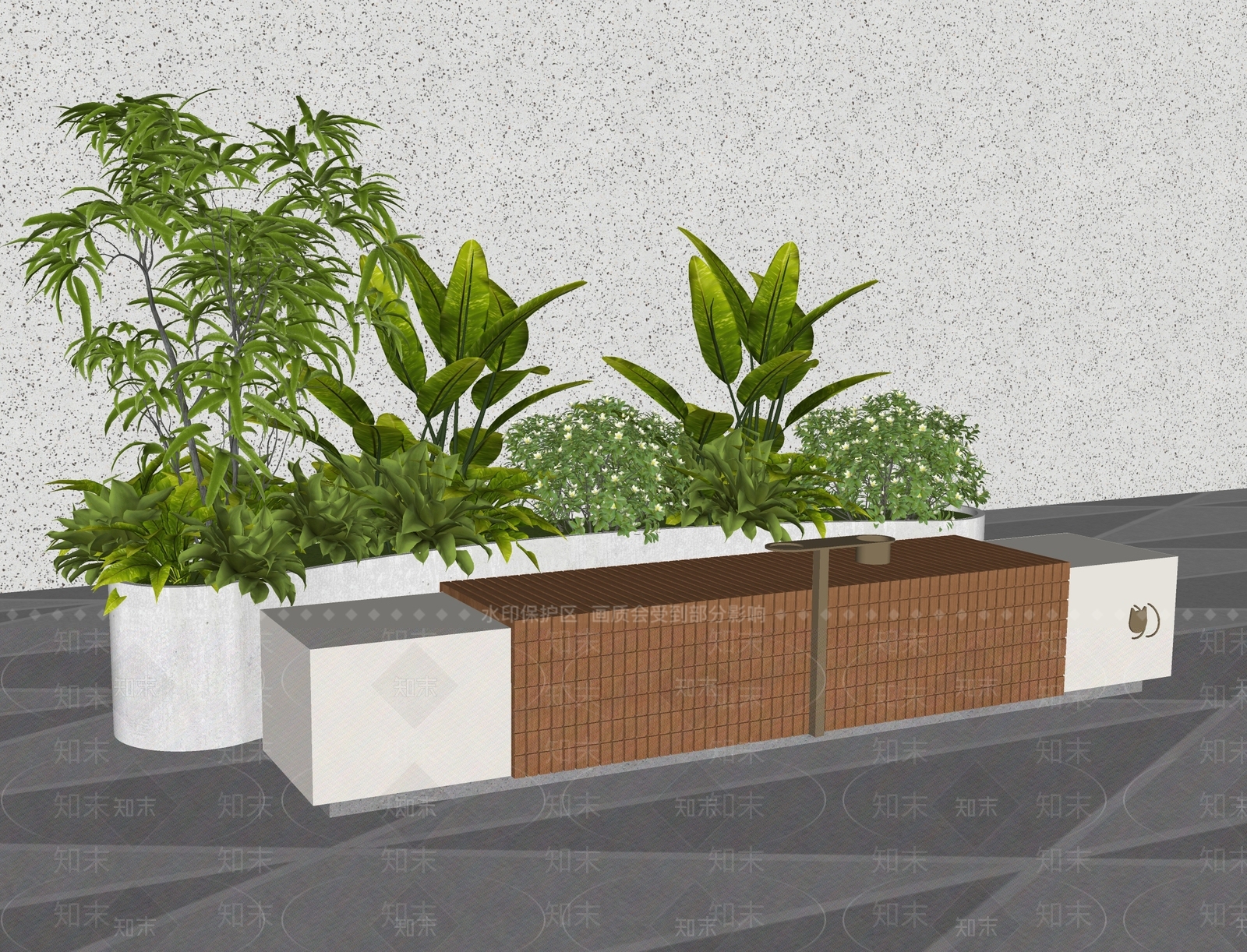 现代简约景观座椅SU模型下载【ID:1234050898】