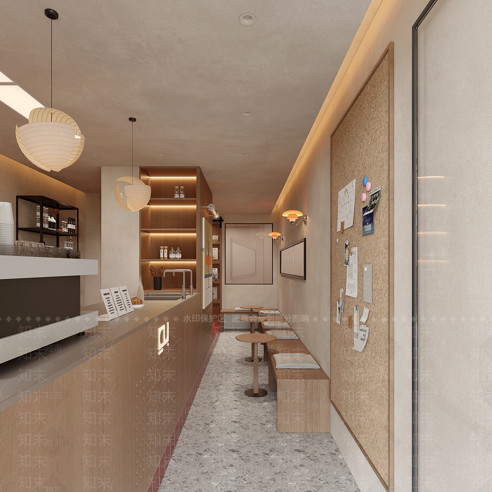 原木风咖啡厅3D模型下载【ID:1234050987】
