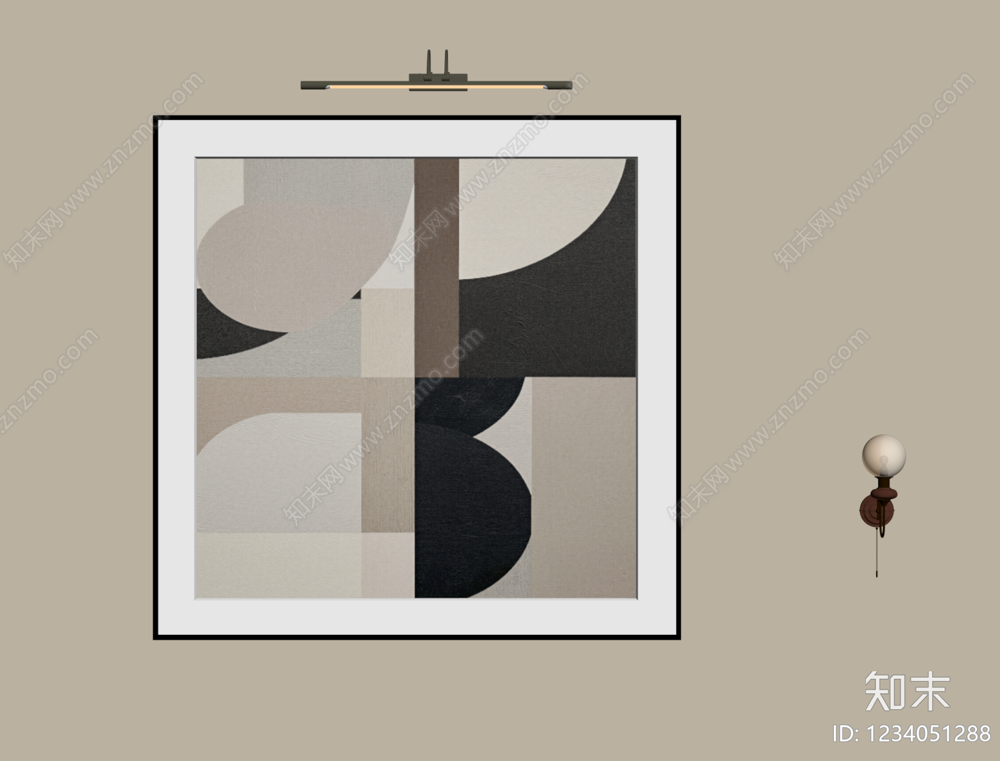现代简约抽象画SU模型下载【ID:1234051288】